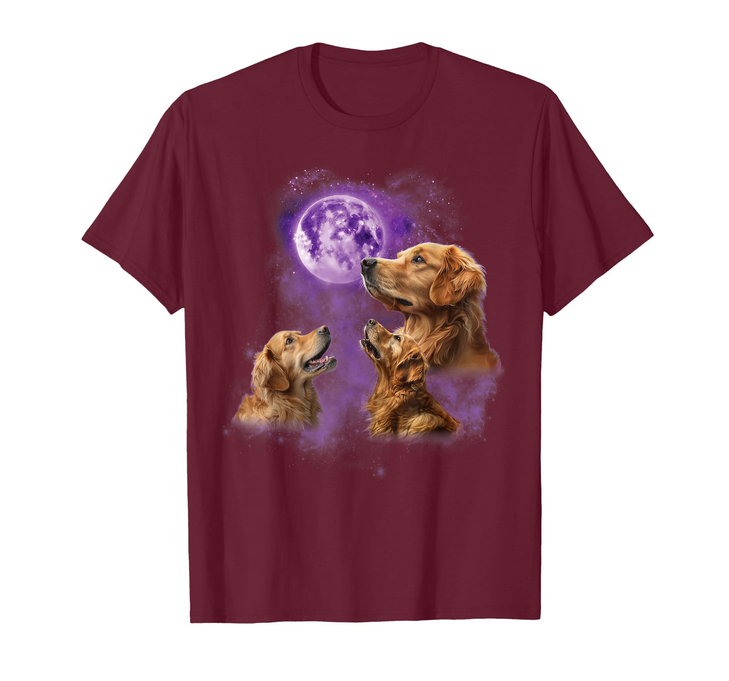 Funny Golden Retriever T Shirt - Howling at the Moon T-Shirt