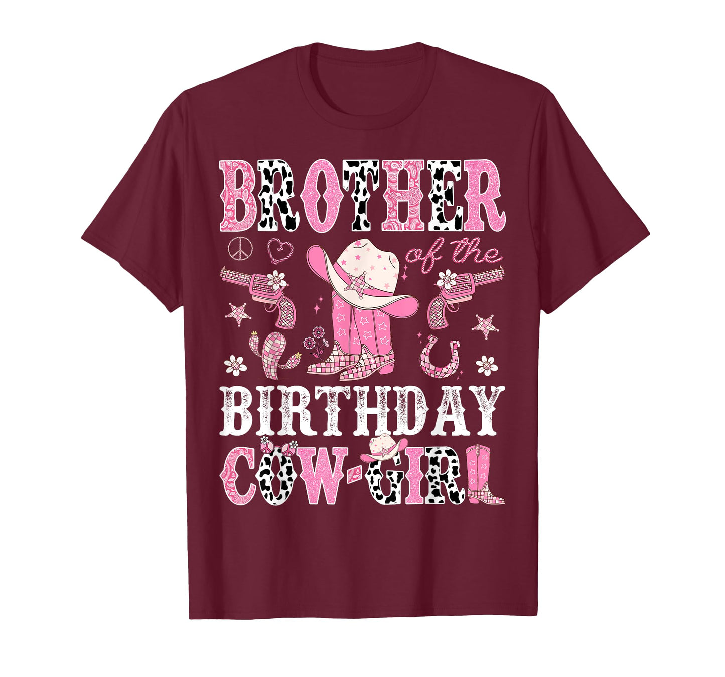 Brother Of The Birthday CowGirl Pink Disco Rodeo Western T-Shirt