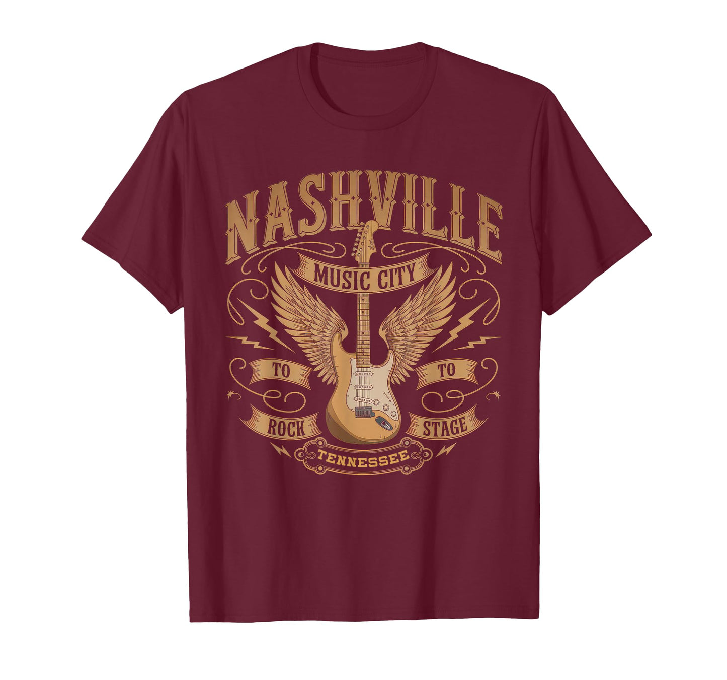 Nashville Music City Tshirt Women Men Tennessee Rock Country T-Shirt