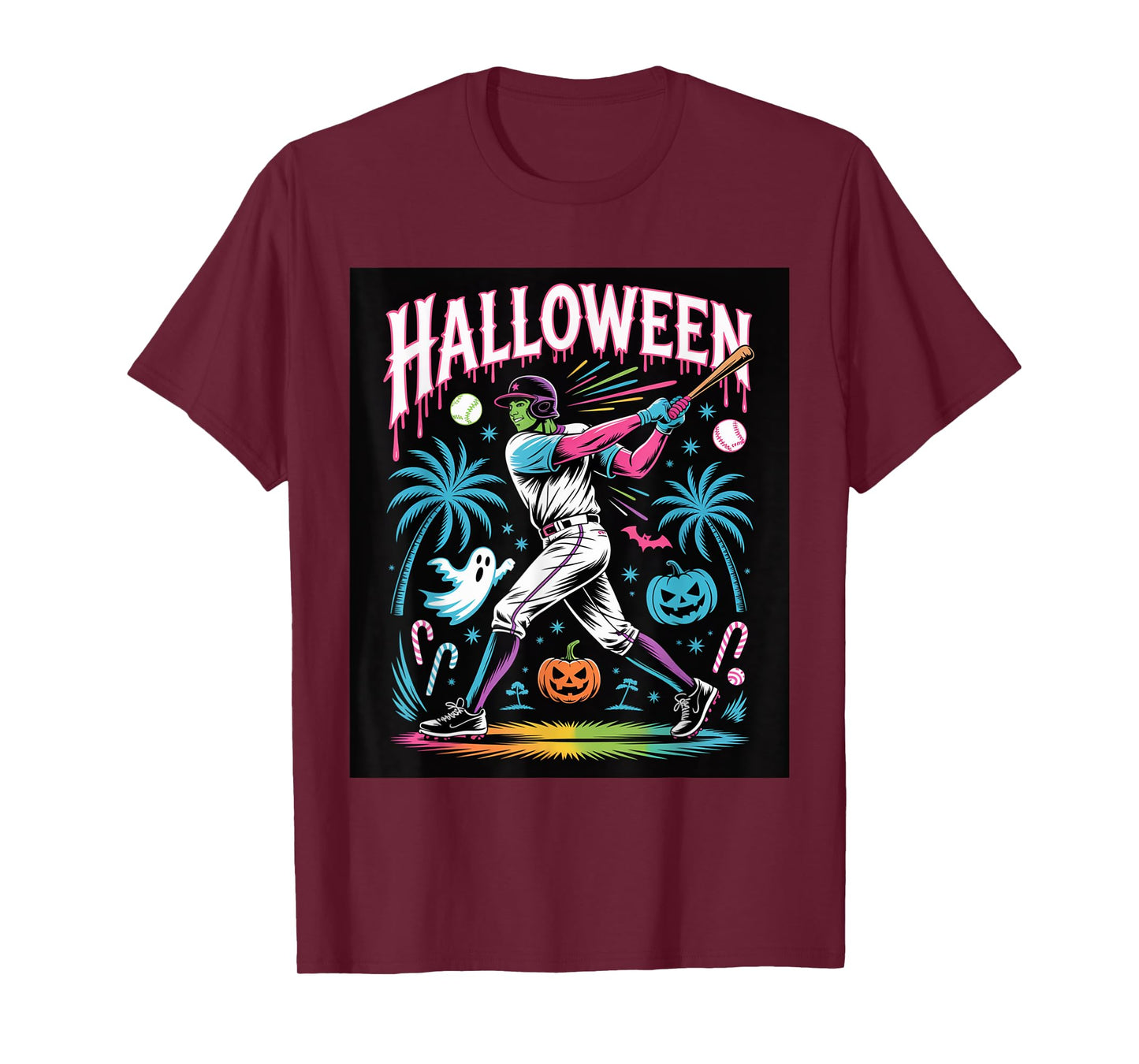 Monster Swing – Halloween Baseball Slam T-Shirt