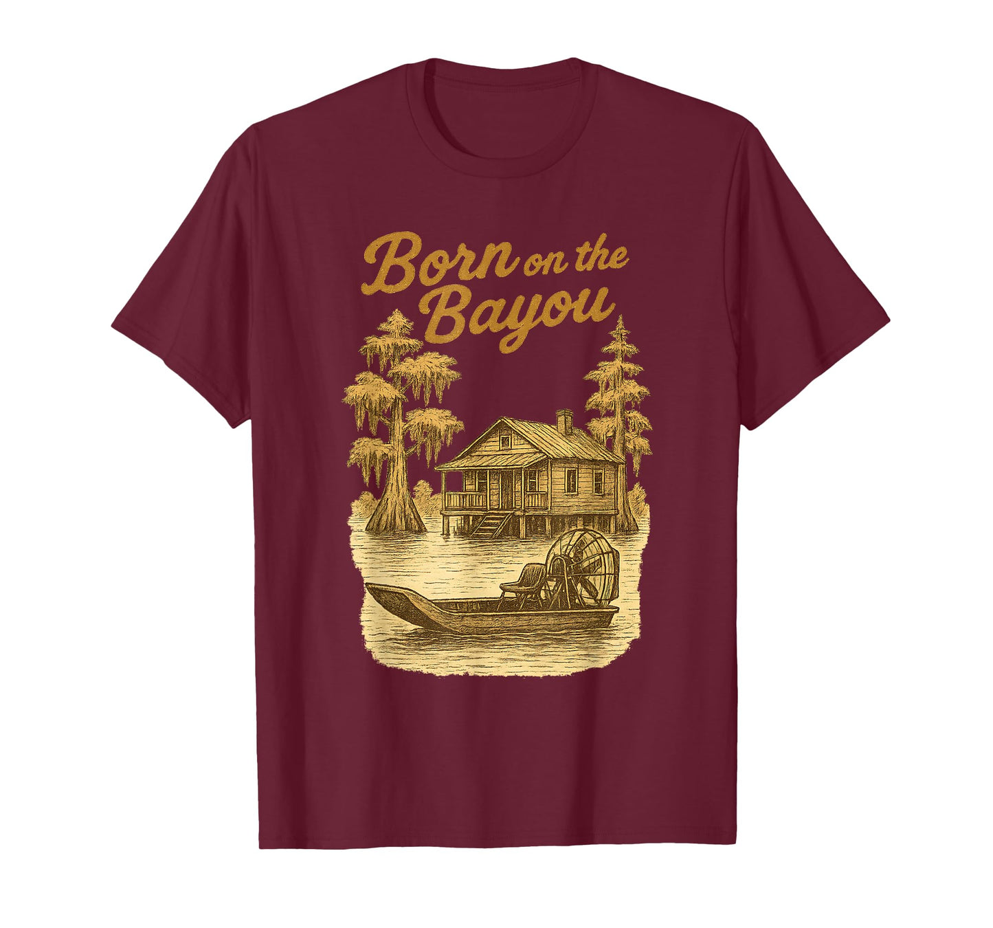 Vintage Louisiana Southern Country Pride Born on the Bayou T-Shirt