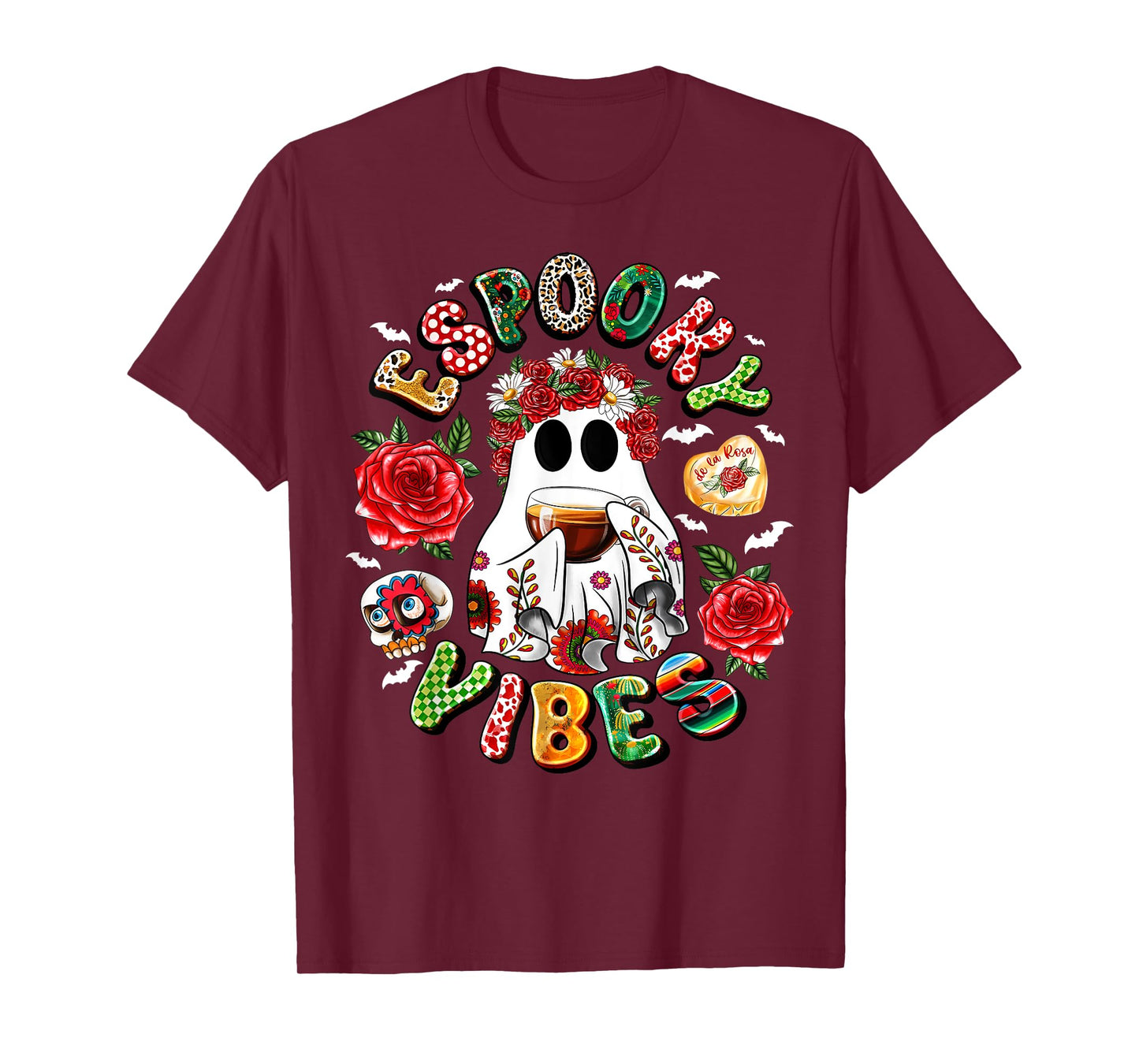 Mexican Ghost Espooky Vibes Pantasmas Conchas And Cucuys T-Shirt