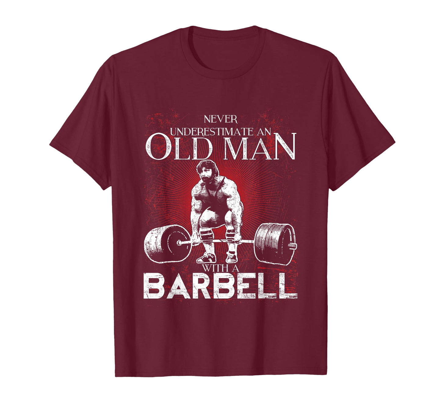Old Man Barbell Powerlifting Tee T-Shirt