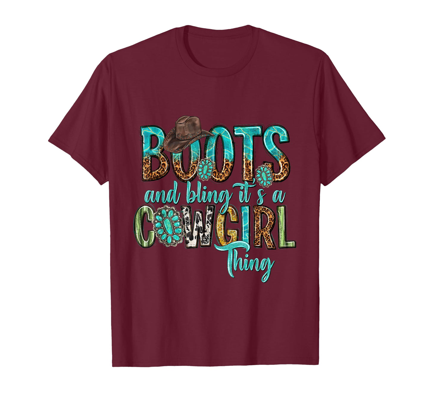 Boots And Bling It's A Cowgirl Thing Rodeo Hat Funny T-Shirt