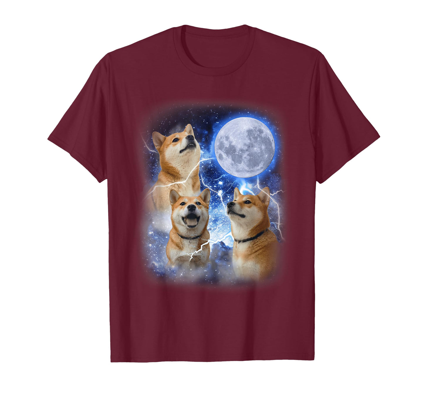 Three Shiba Inu Moon - 3 Doge Funny Cute Dog Meme Parody T-Shirt