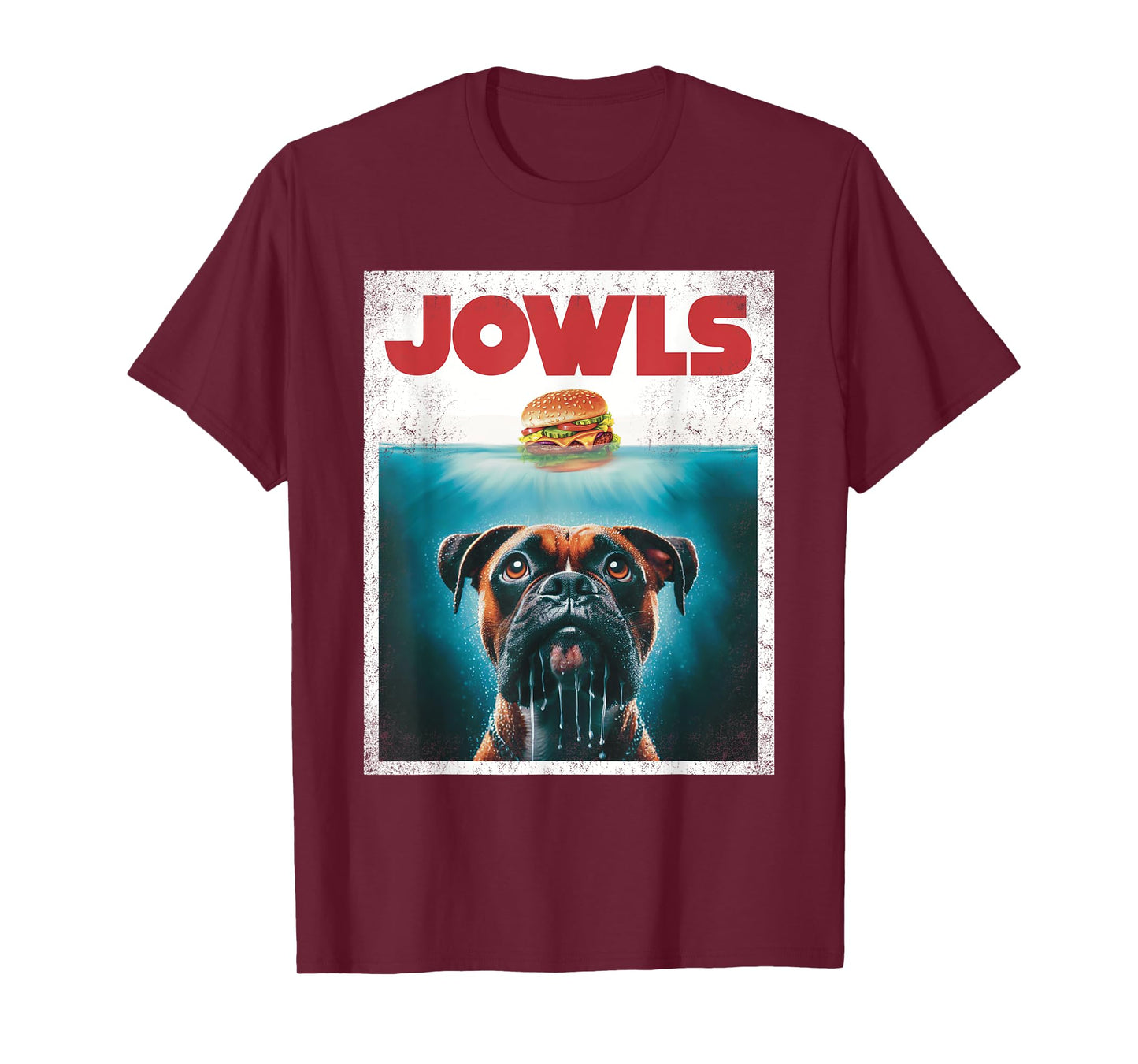 Funny Boxer Brown Brindle Jowls Burger, Wigglebutt Dog Mom Men Women Girls Kids T-Shirt