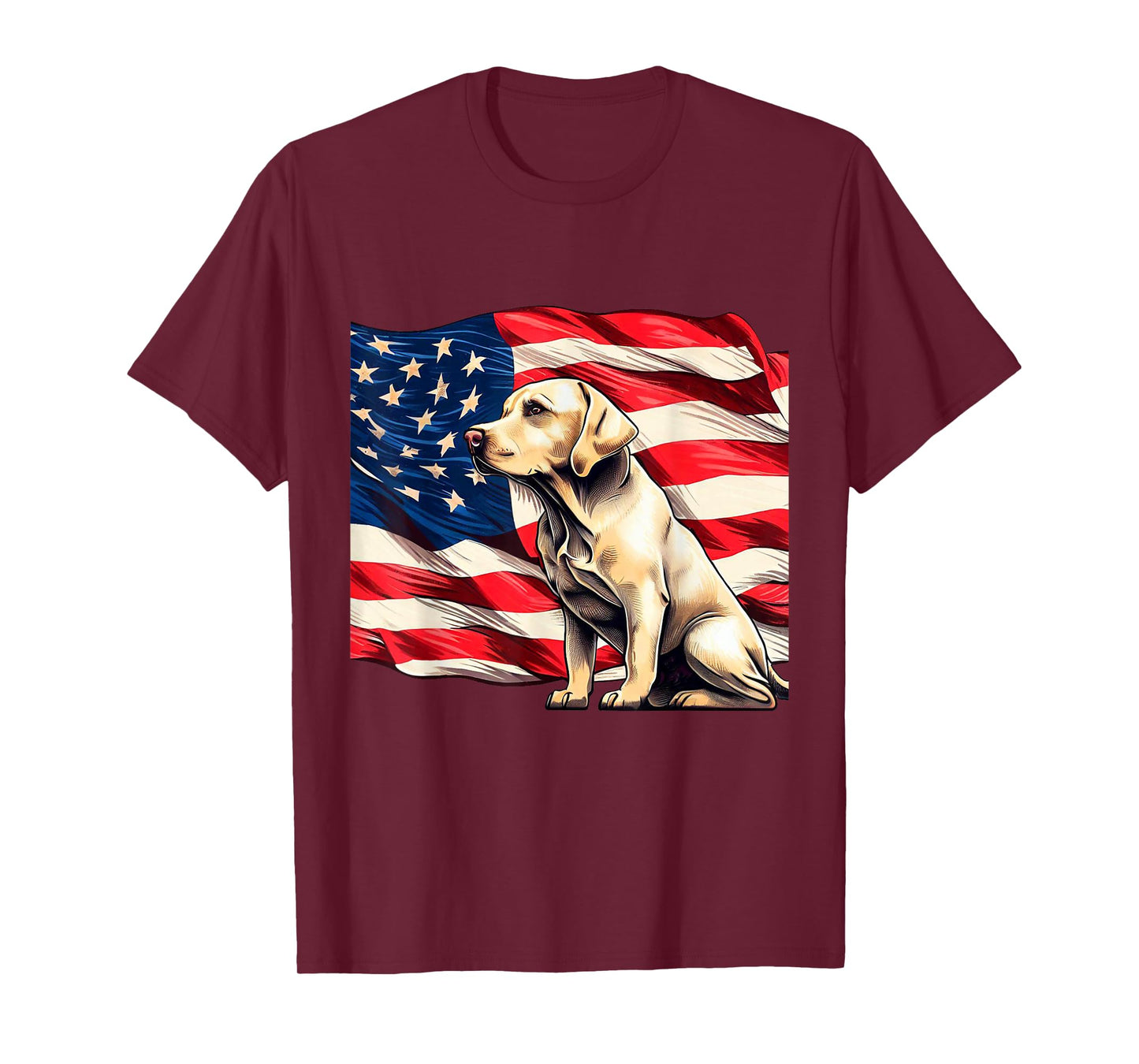 Patriotic Labrador American Flag T-Shirt
