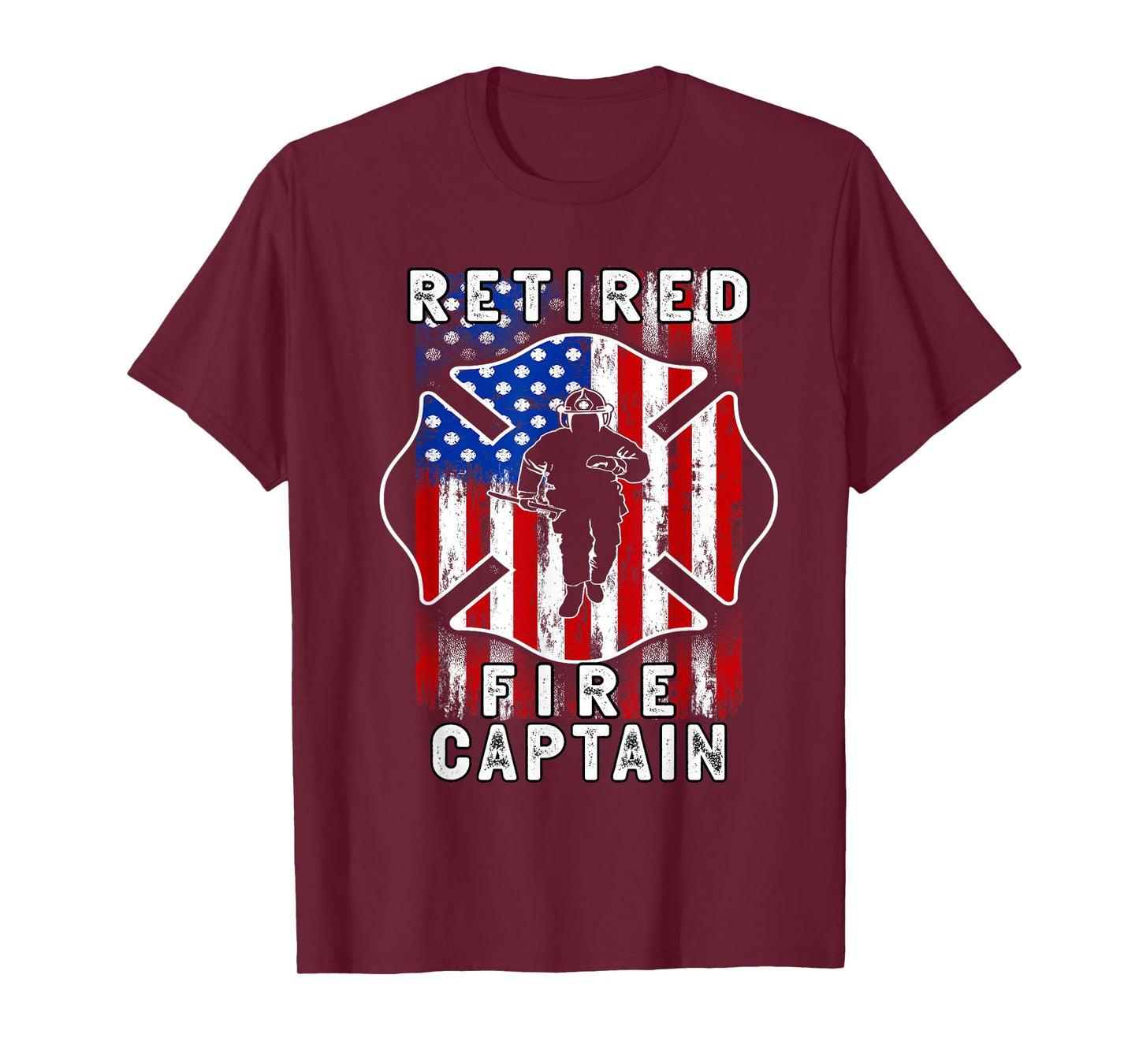 USA flag Retired Fire captain 2025 Firefighter Retirement T-Shirt