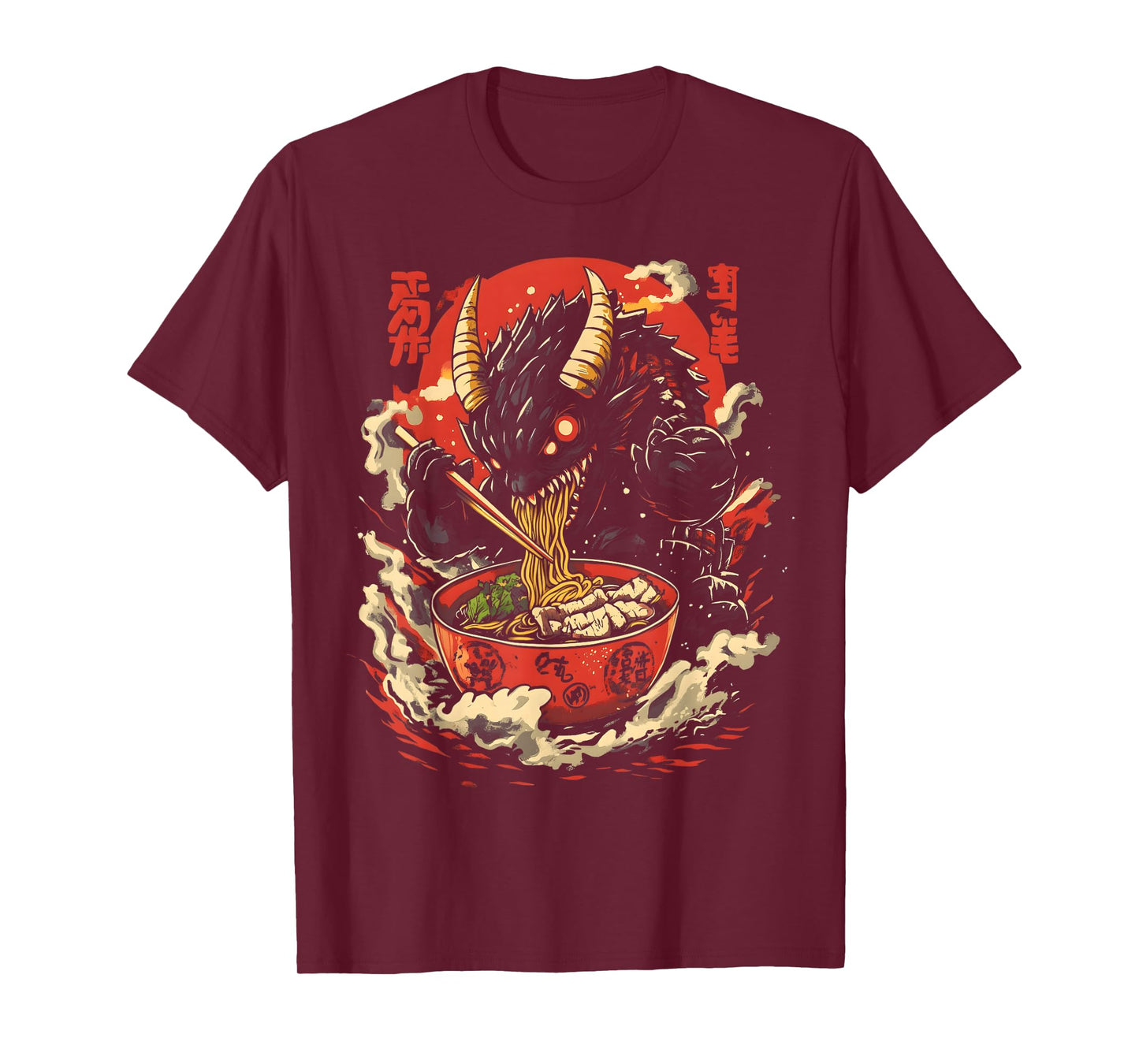 Kaiju Eating Ramen Funny Japanese Monster Lover Birthday T-Shirt