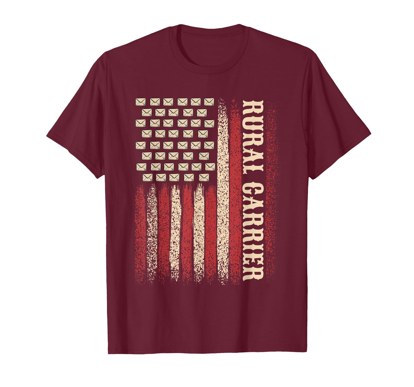 Vintage Rural Carrier USA Flag for Patriotic Mailman T-Shirt