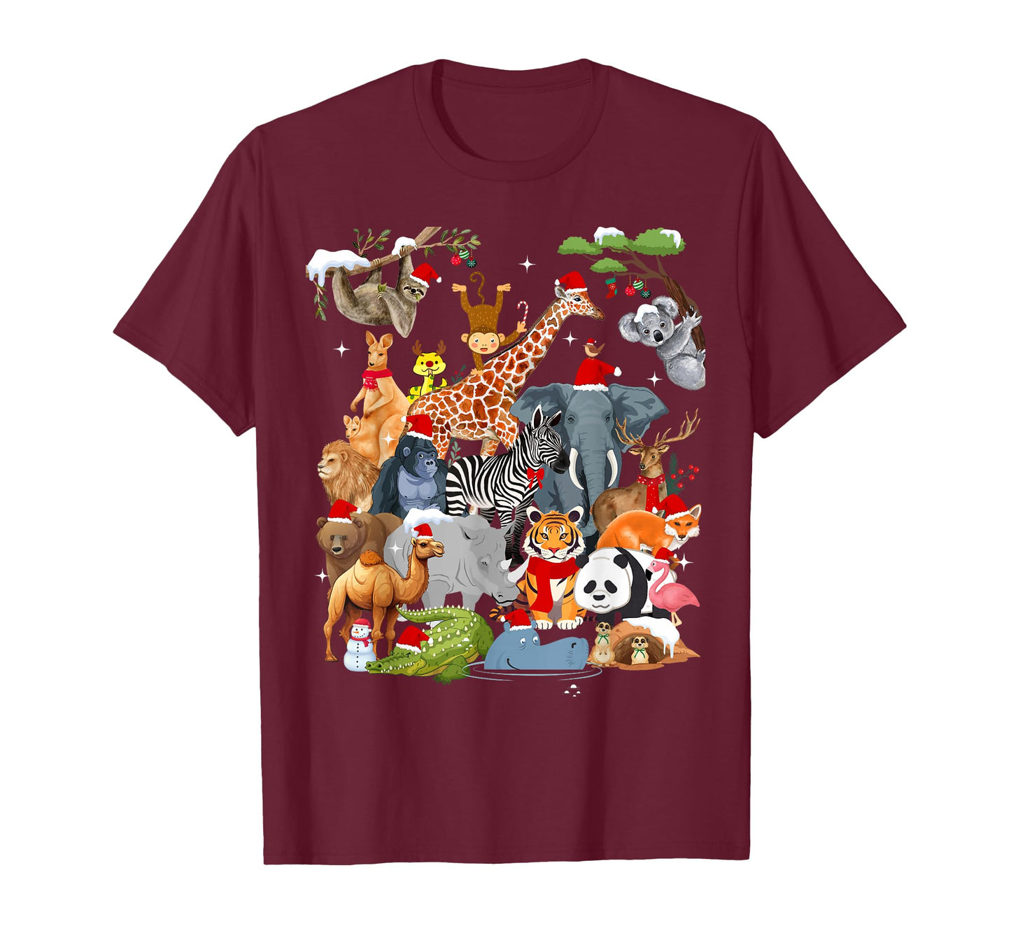 Men Women Kids Wildlife Zoo Day Christmas Party 22 Animals T-Shirt