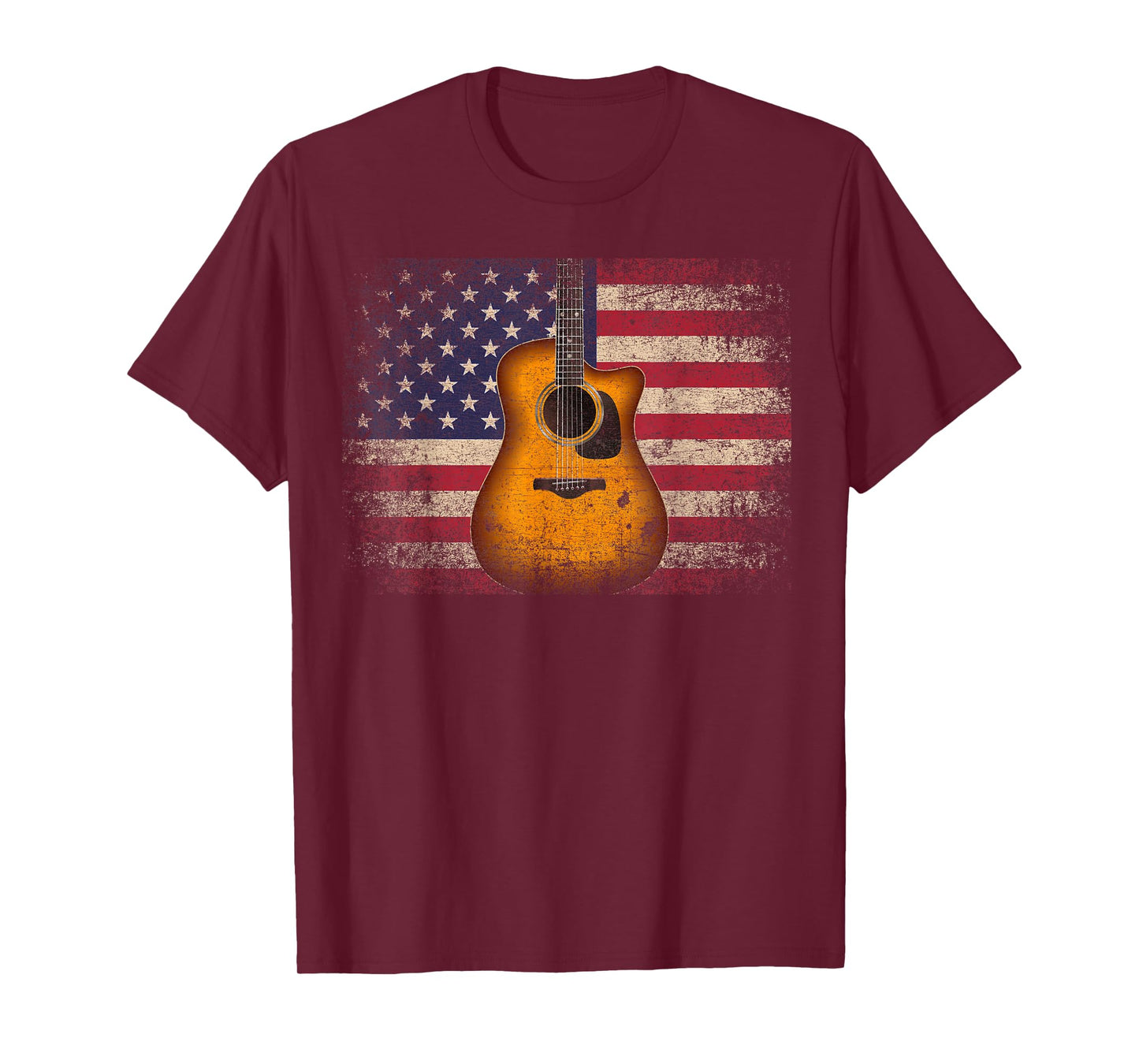 Guitar 4th of July Gift American Flag USA - Country Music T-Shirt