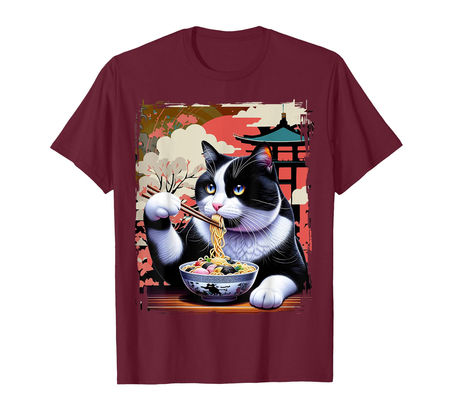 Japanese Art and Japan Cat and Ramen T-Shirt
