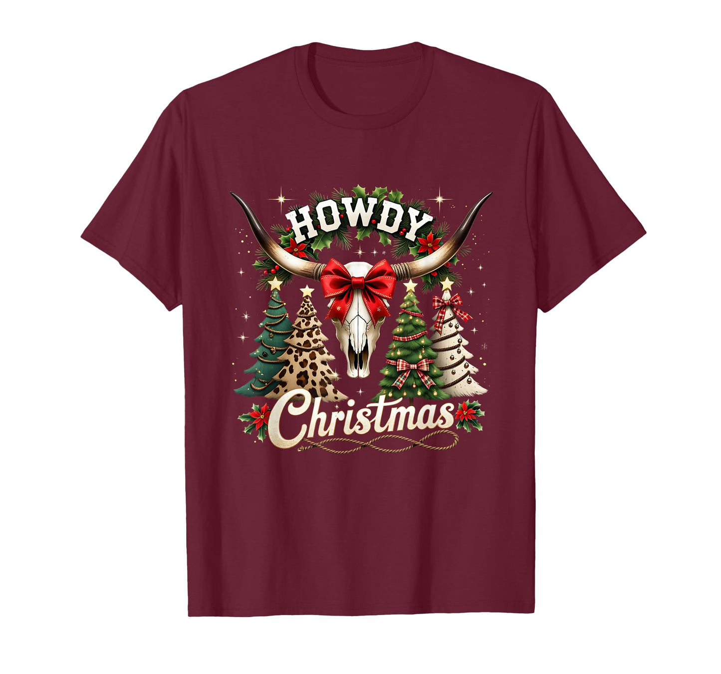 Howdy Christmas Western Country Holiday Design T-Shirt