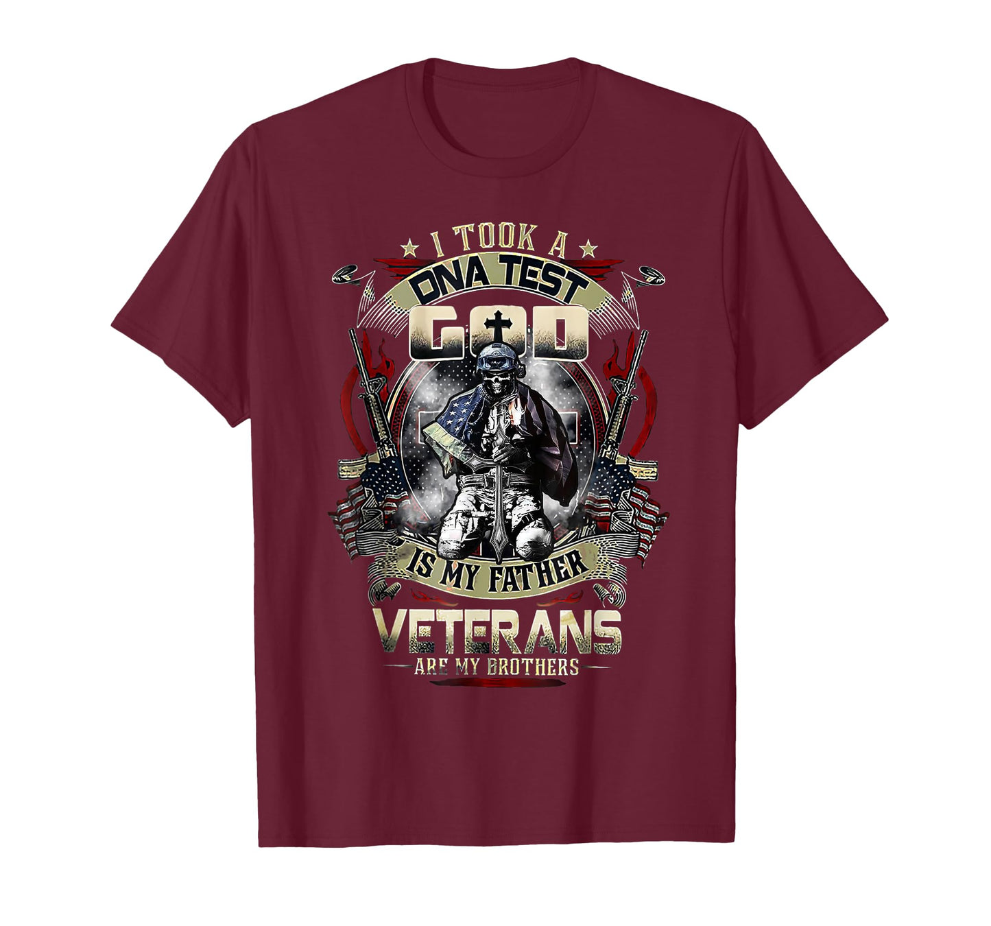 Mens I Took A DNA Test God Is My Father Veterans Brothers T-Shirt