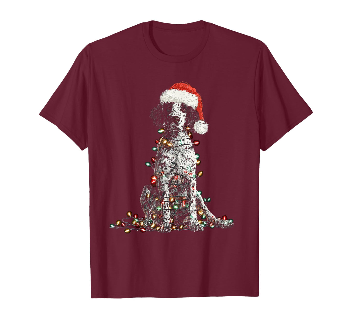 Funny English Setter Christmas Graphics Dog Lights Lover T-Shirt