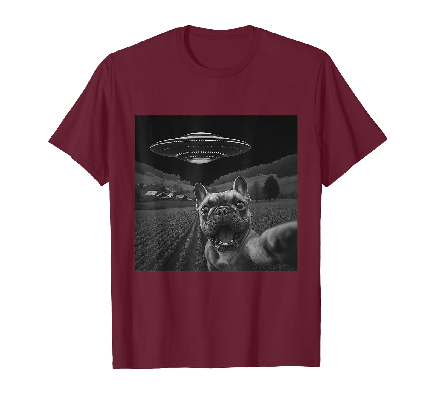 Frenchie UFO Selfie - Funny French Bulldog Alien T-Shirt