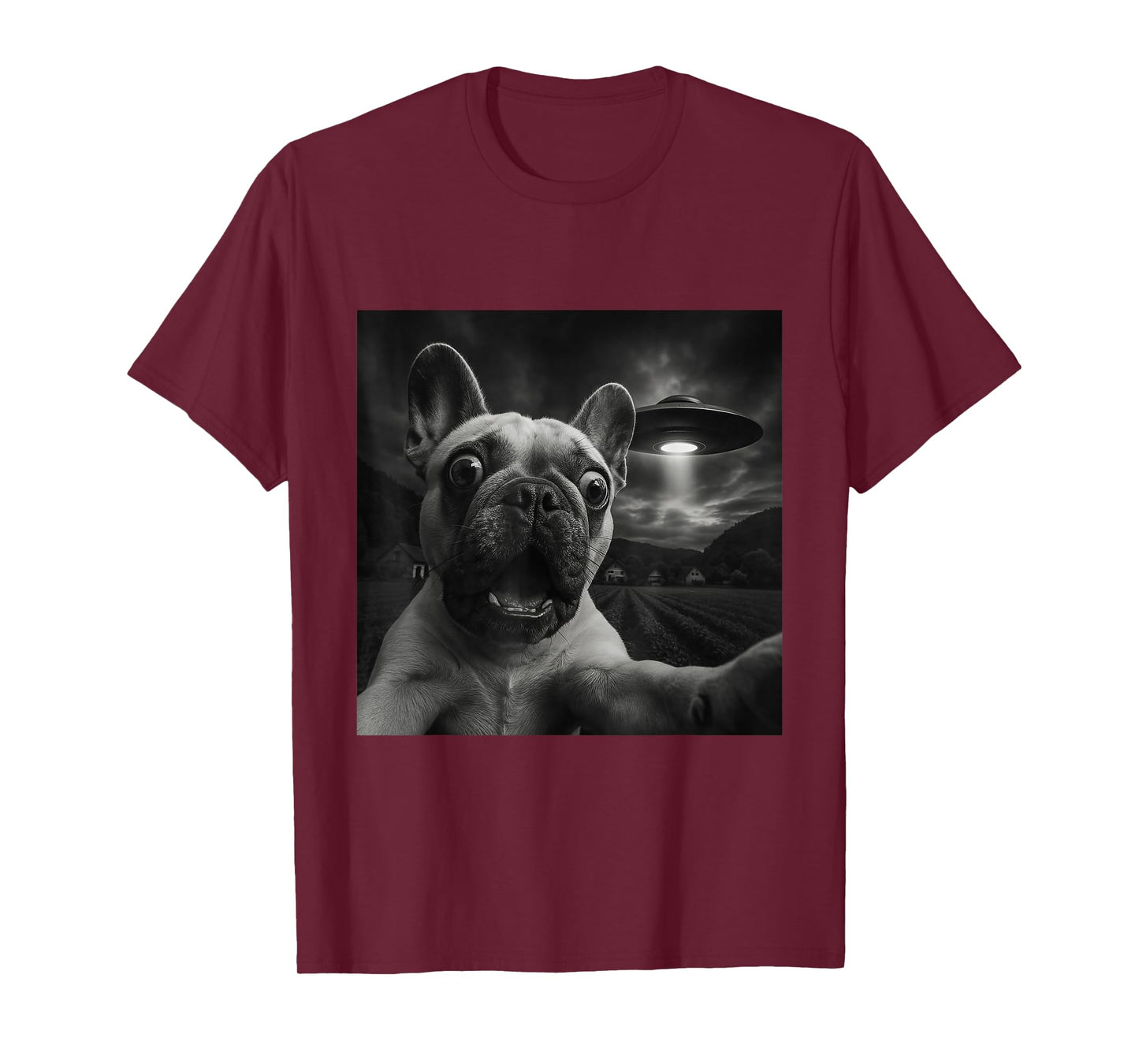 French Bulldog UFO Encounters Selfie T-Shirt