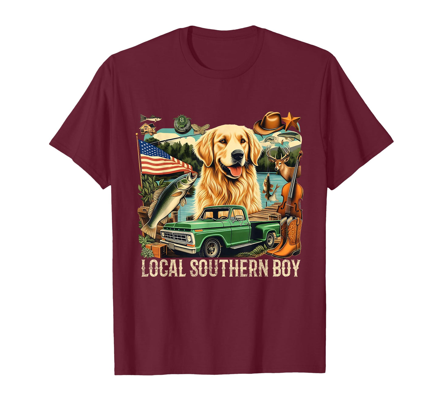 Local Southern Boy Retro Country Vintage Artwork T-Shirt