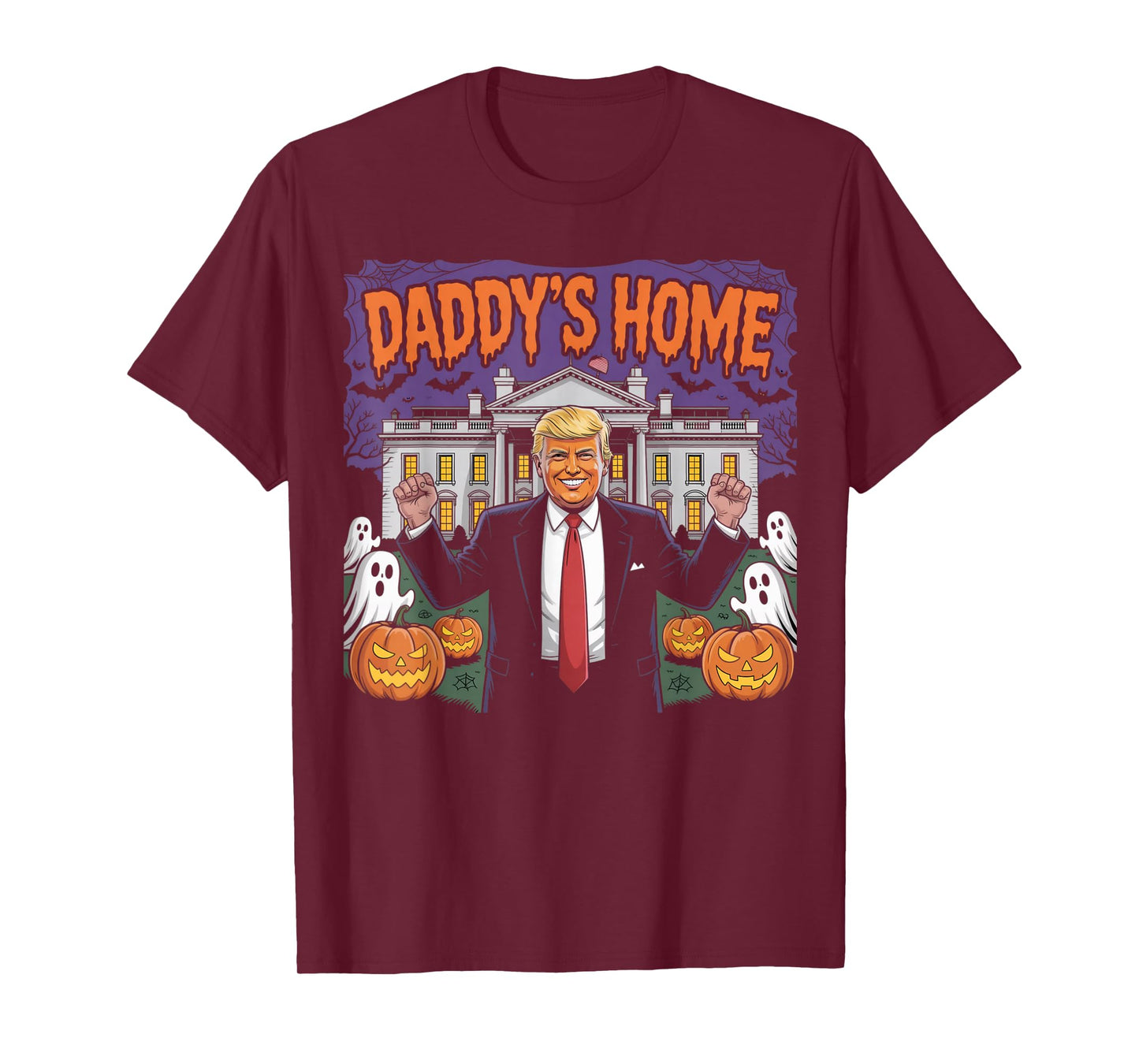 Funny Patriotic Halloween 2025 Daddy's Home White House USA T-Shirt