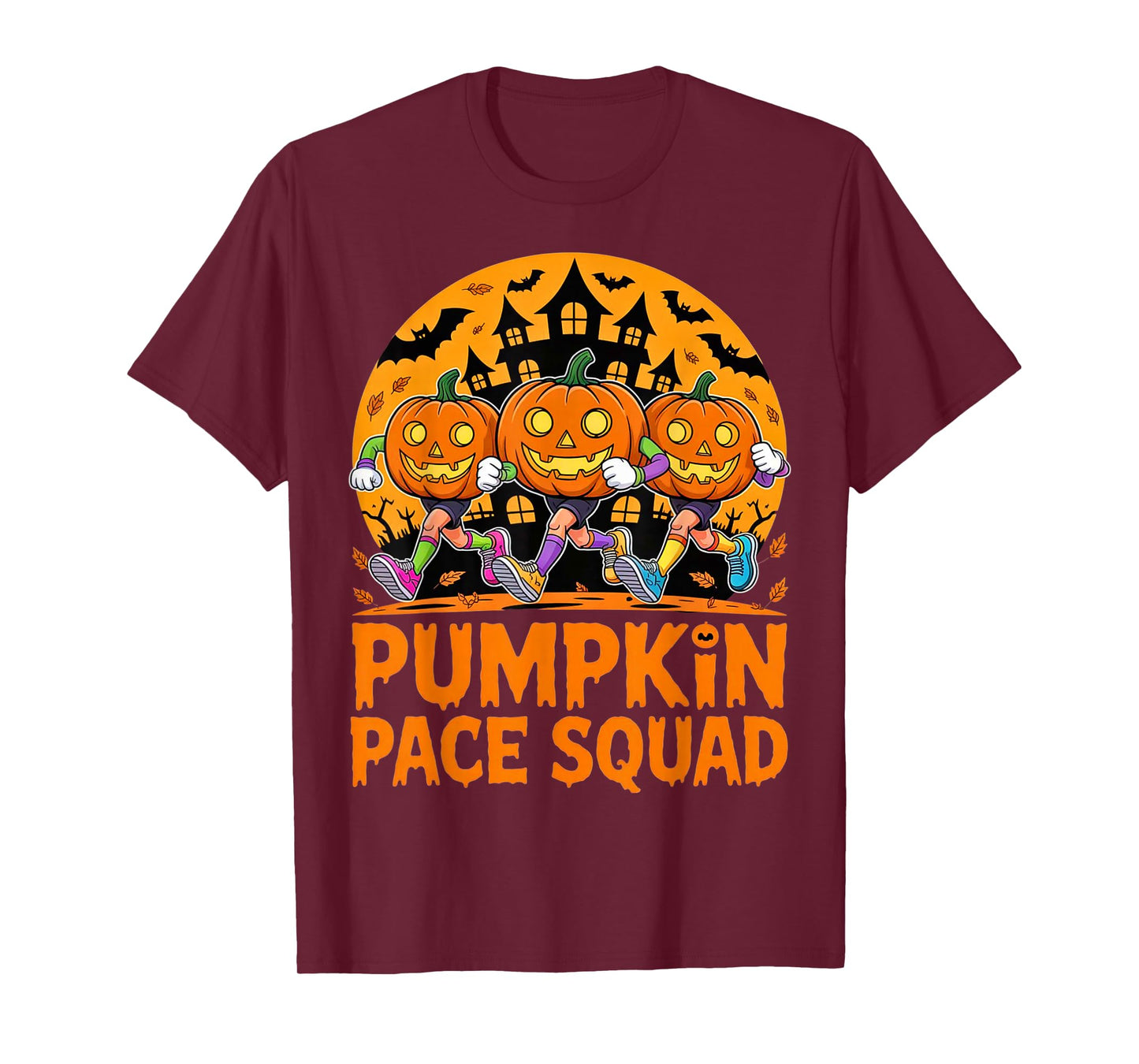 Pumpkin Pace Squad Runner Costume Halloween Running Marathon T-Shirt