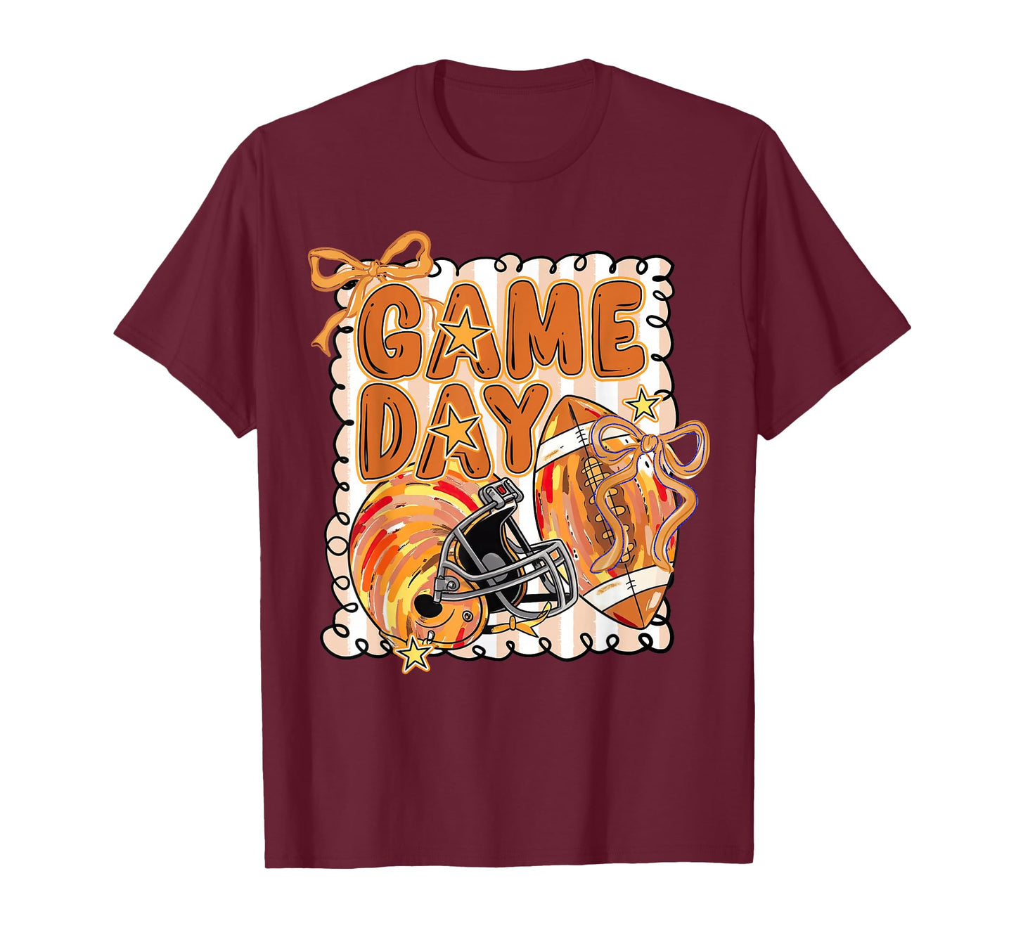 Preppy Coquette Game Day Football Season Fall Thanksgiving T-Shirt