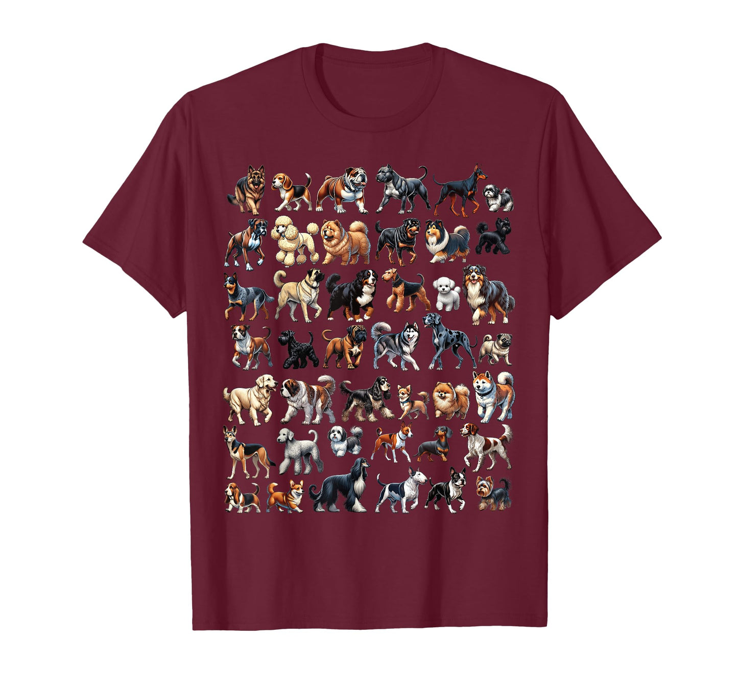 Types Of Dogs Educational Dog Lovers Boys Girls Kids T-Shirt