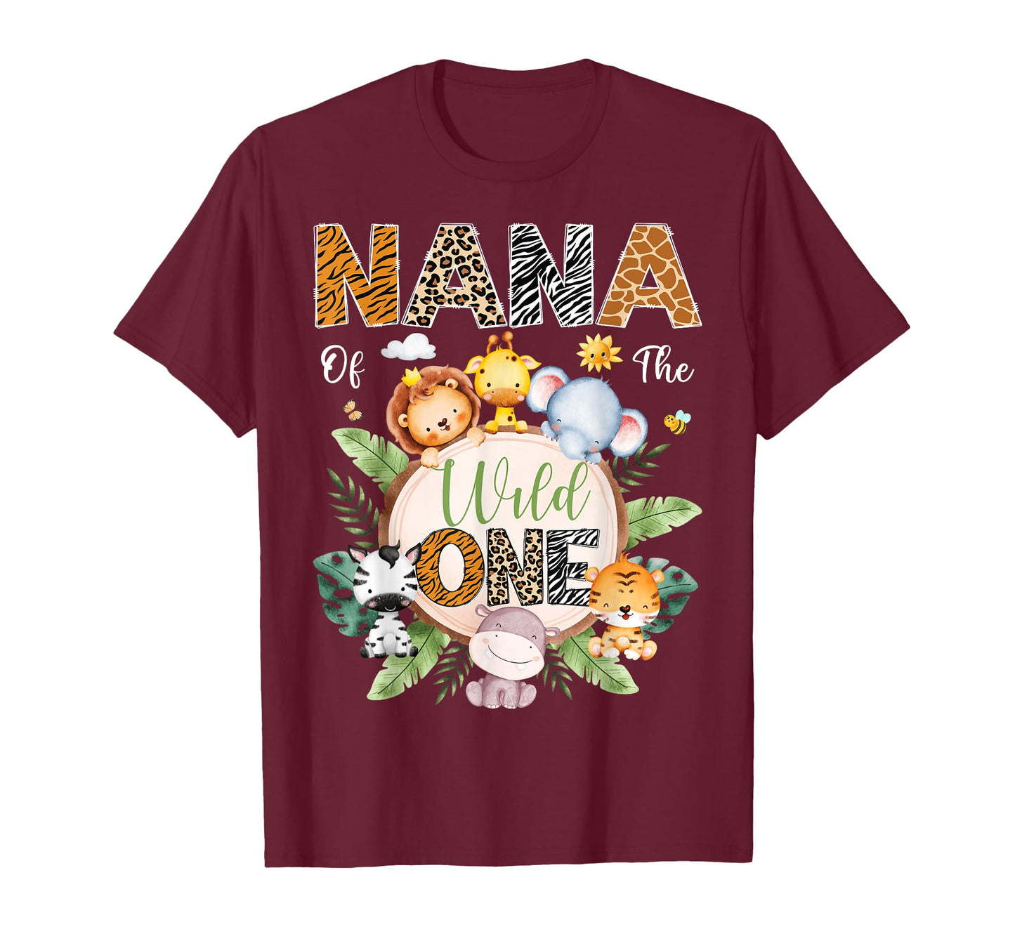 Nana Of The Wild One 1St Birthday Safari Jungle Animal T-Shirt