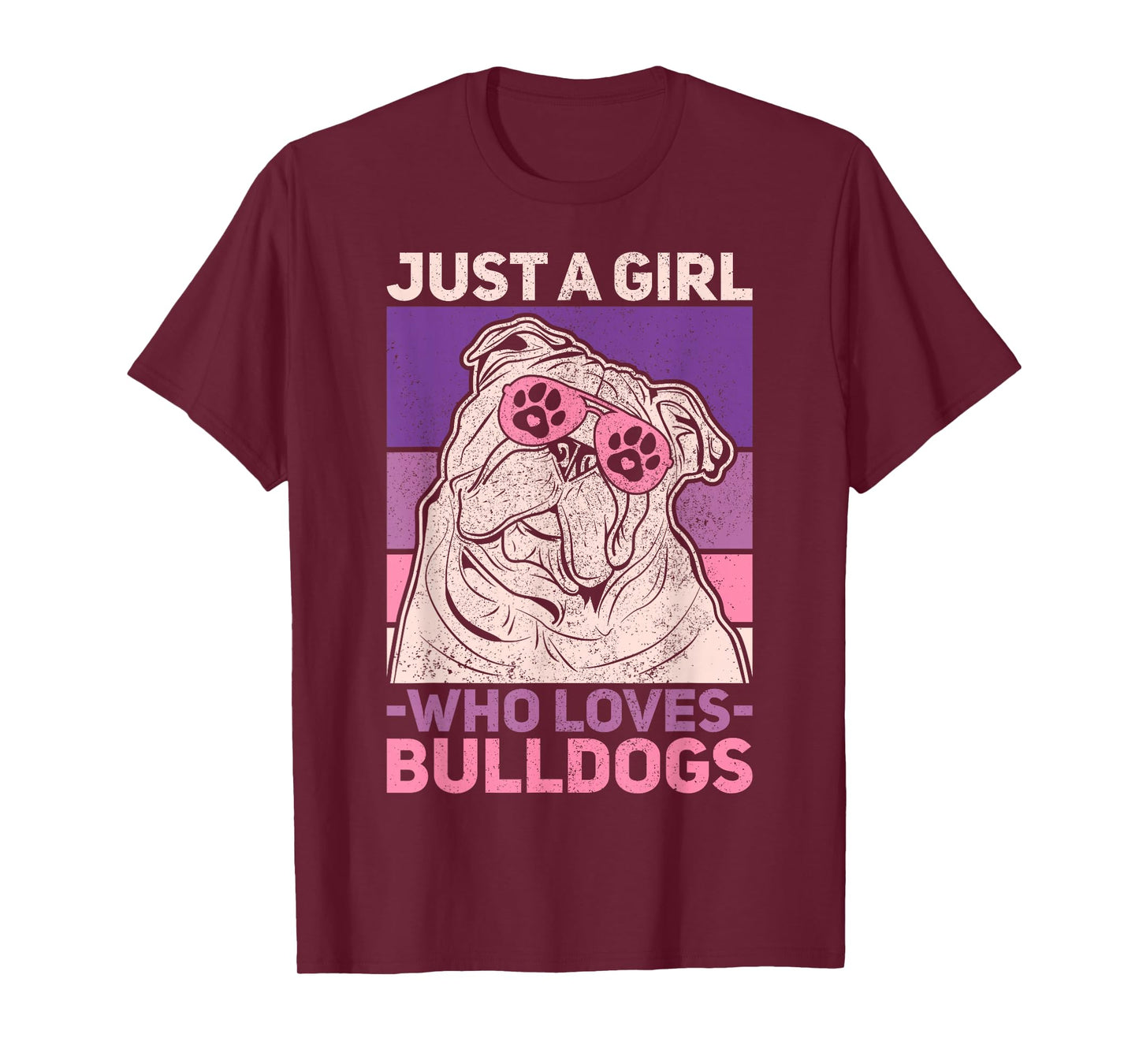 Dog Lover Owner Pet Animal Just A Girl Who Loves Bulldogs T-Shirt