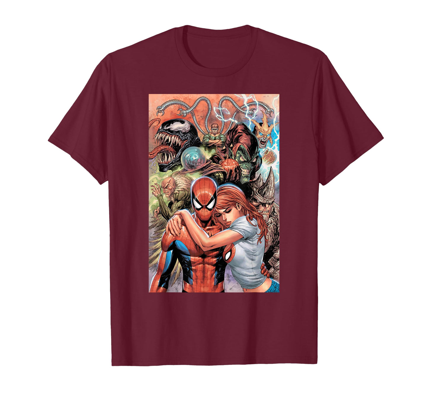 Marvel Spider-Man and Mary Jane vs. Super Villains T-Shirt