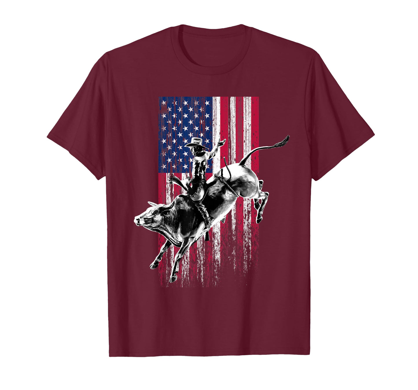 Rodeo Bull Rider Patriotic American Flag T-Shirt for Cowboys T-Shirt