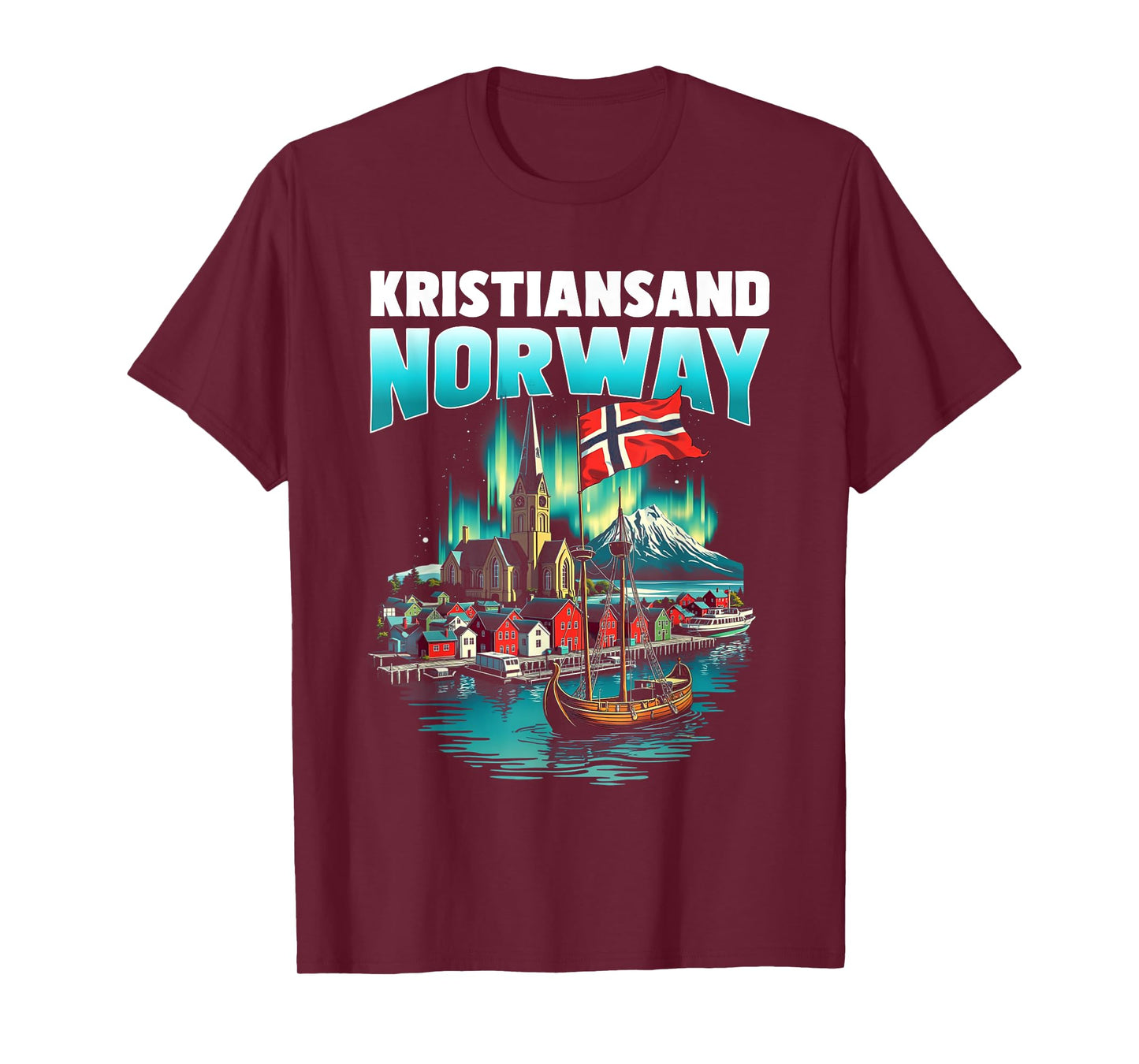 Kristiansand Norway Flag Travel Souvenir Norwegian T-Shirt