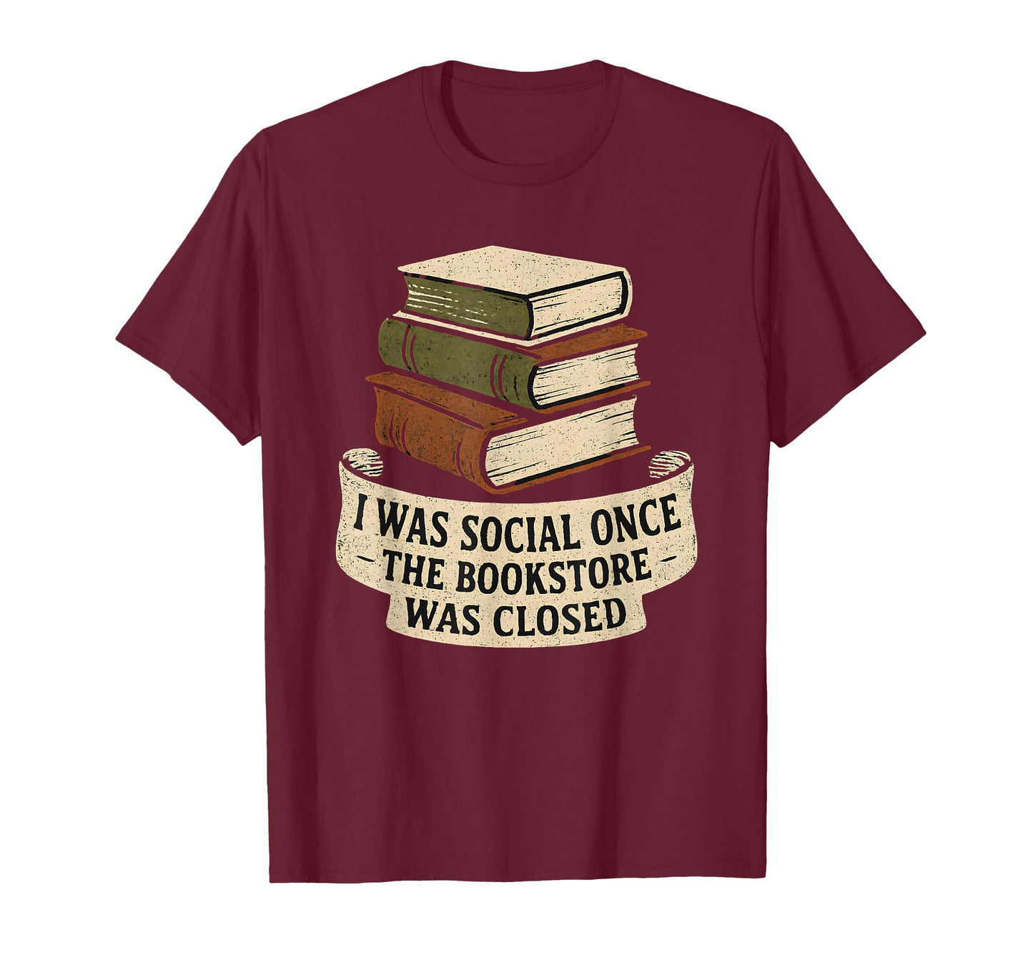 Book Lover Humor I was Social Once Closed Bookstore T-Shirt