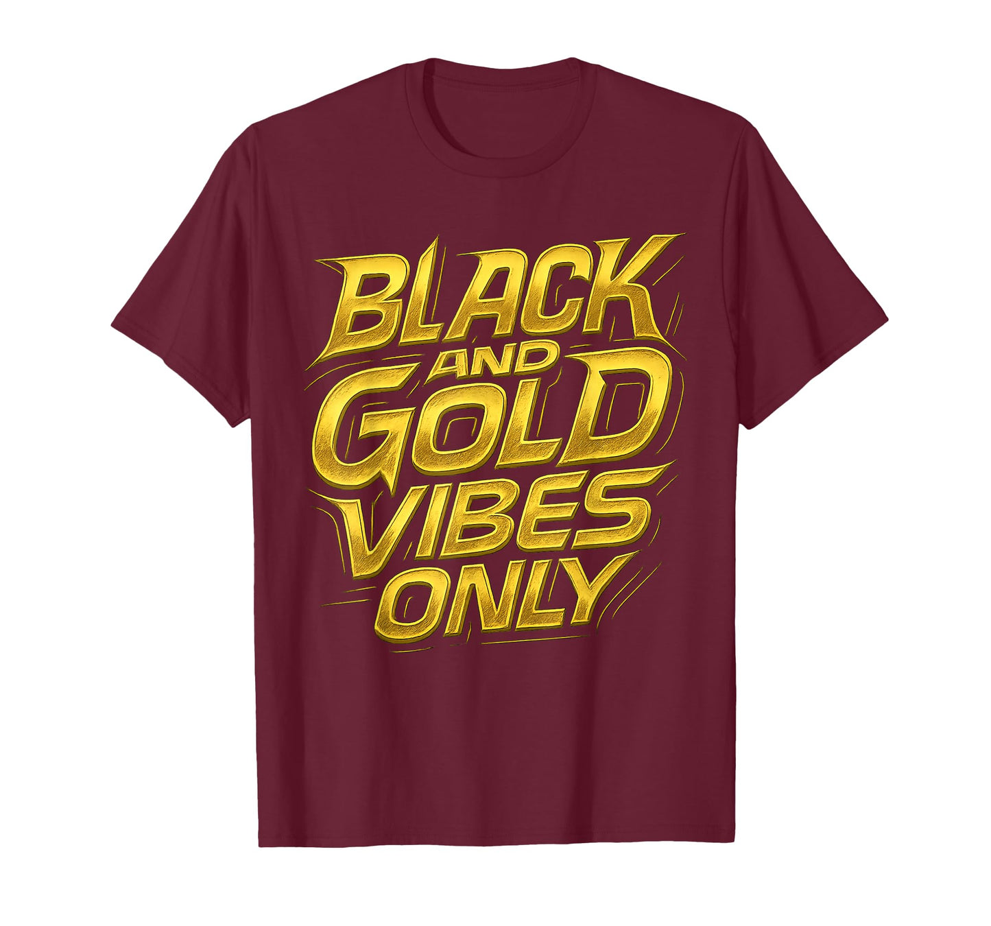 Black and Gold Vibes Only Team Pride T-Shirt