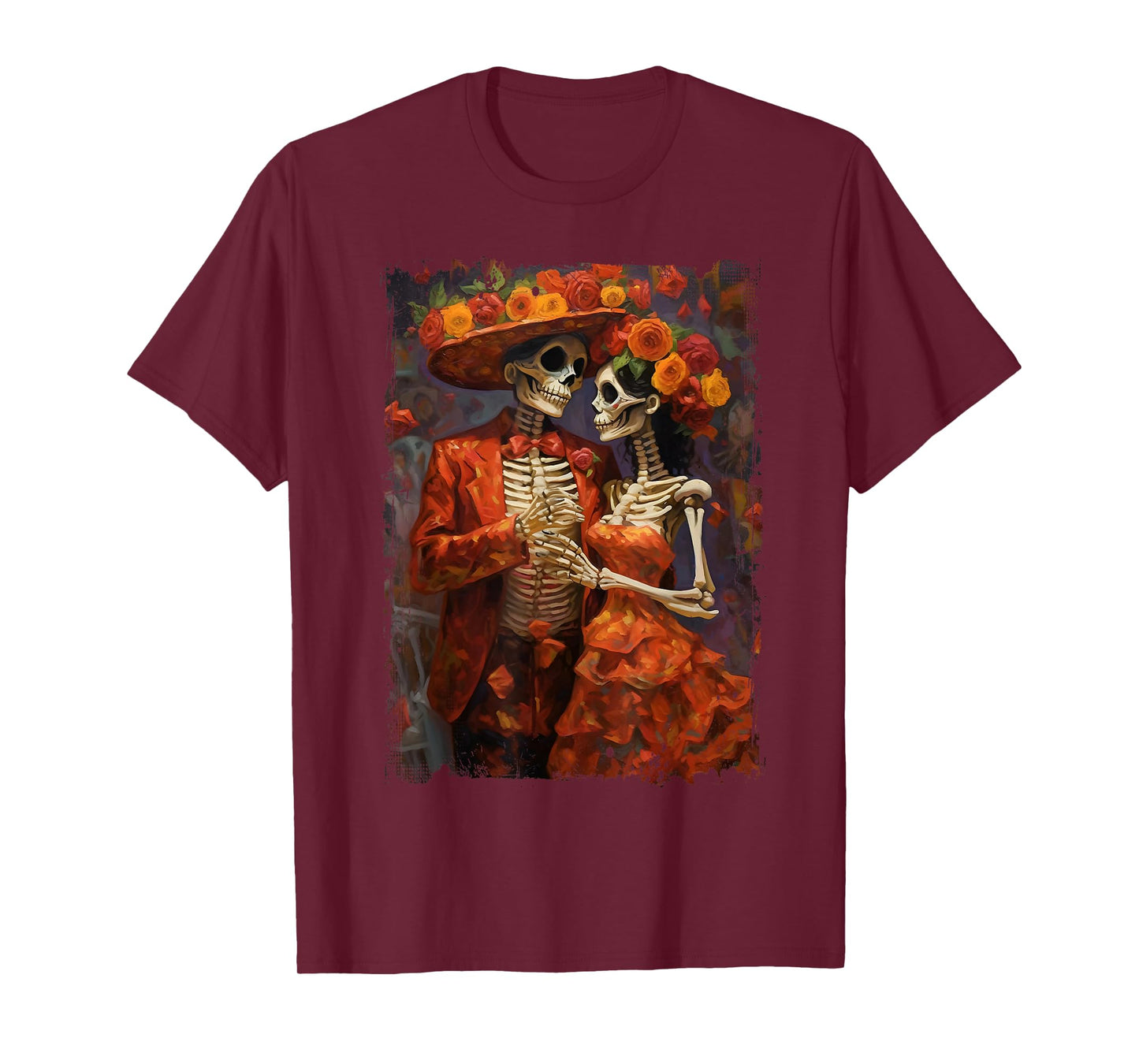 Flower Skeleton Day Of The Dead Dia De Los Muertos Catrina T-Shirt