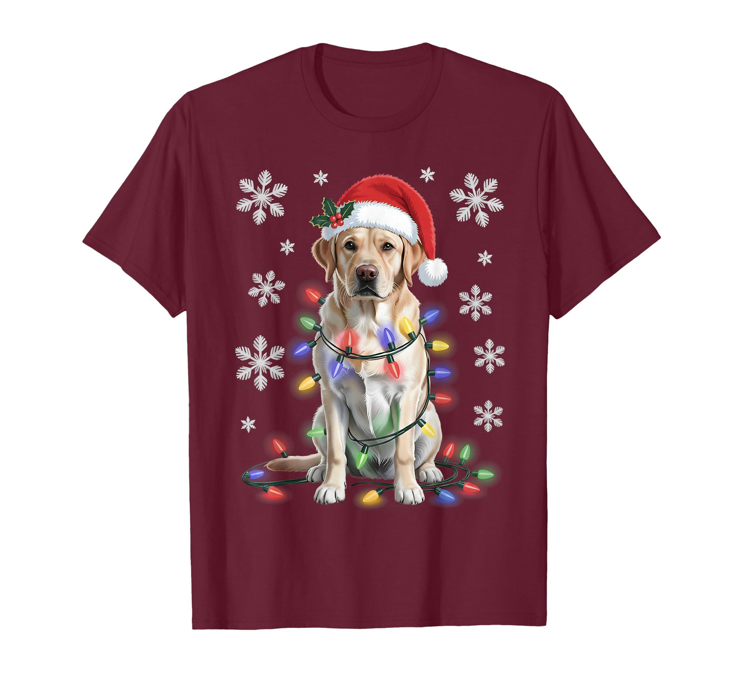 Yellow Labrador Retriever Christmas Tree Light Pajama Dog T-Shirt