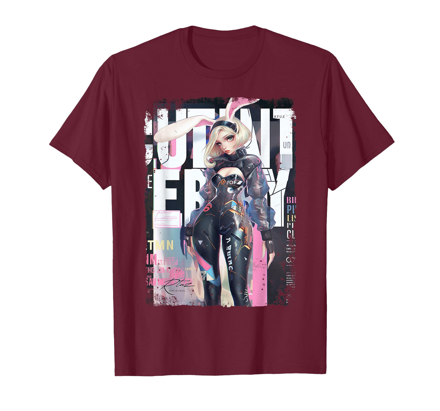 Magazine Cover Vintage Girl Bunny Collage Sexy Model Pin-Up T-Shirt