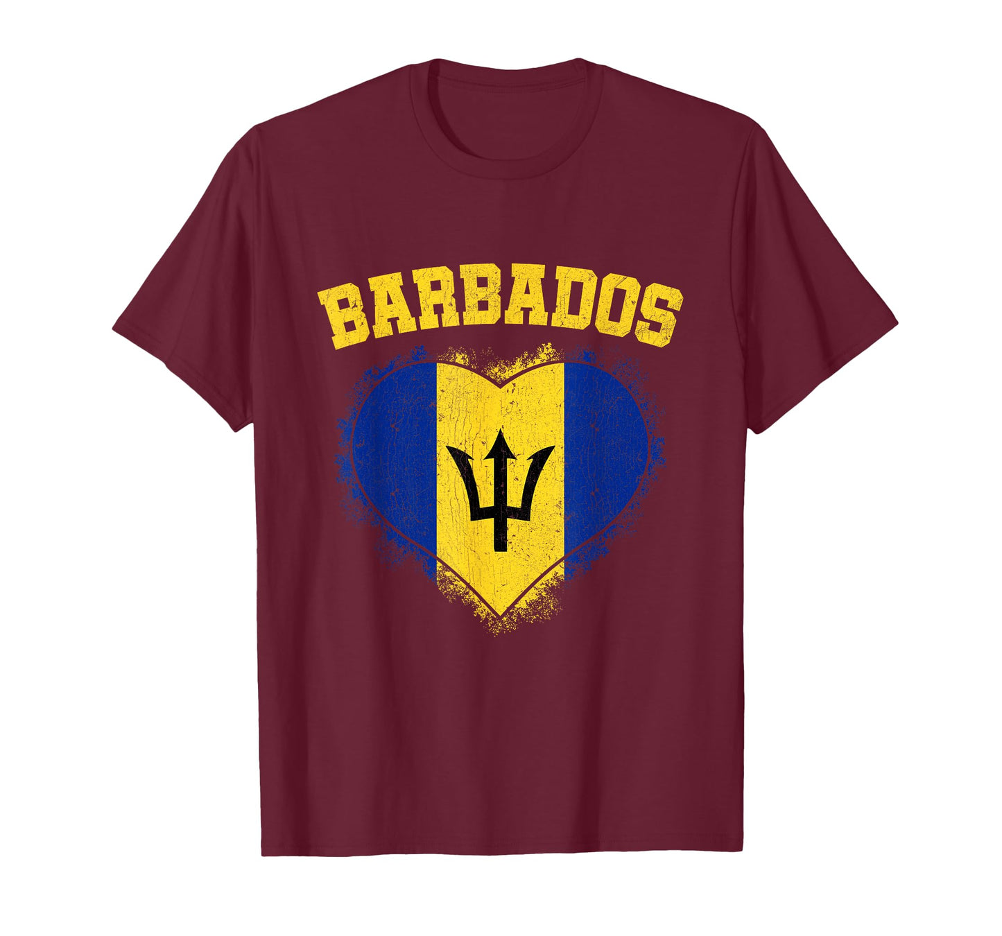 Barbados Heart Flag Barbados Lover Barbadian Pride T-Shirt
