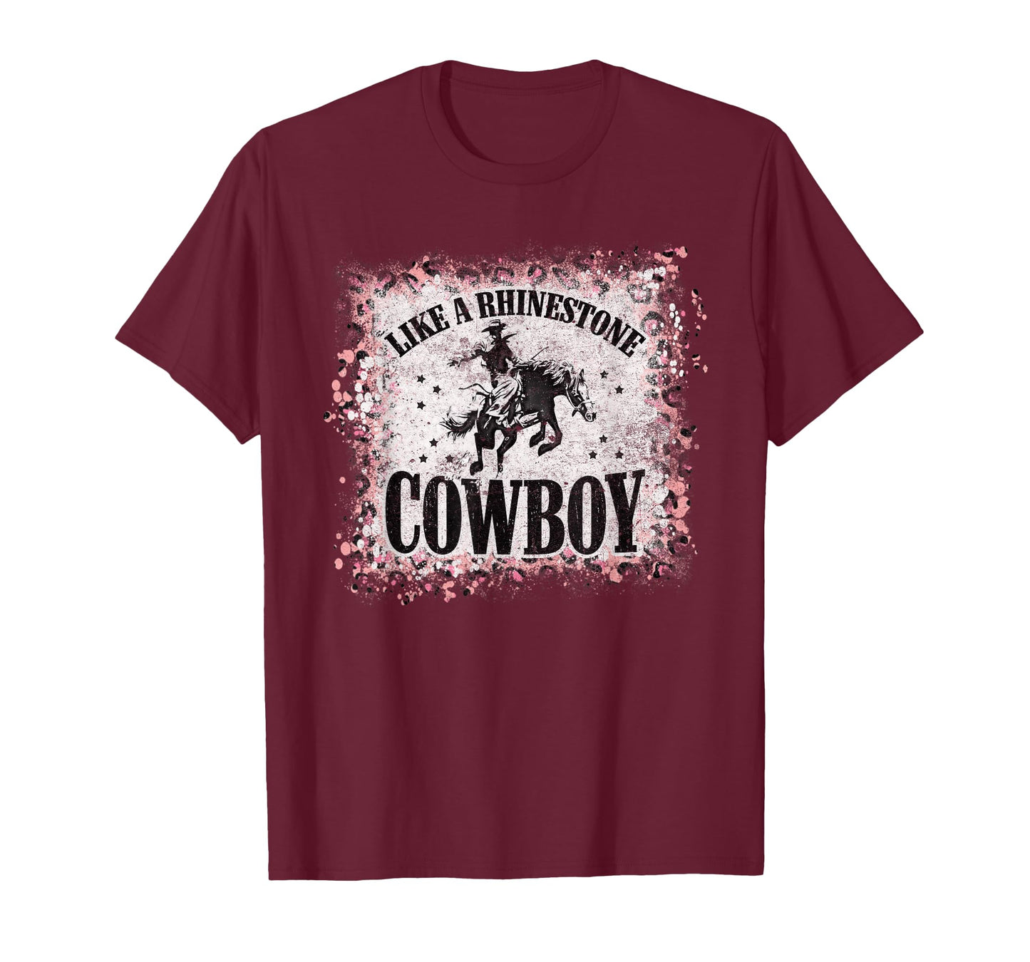 Vintage Leopard Bleached Like A Rhinestone Cowboy Horseback T-Shirt