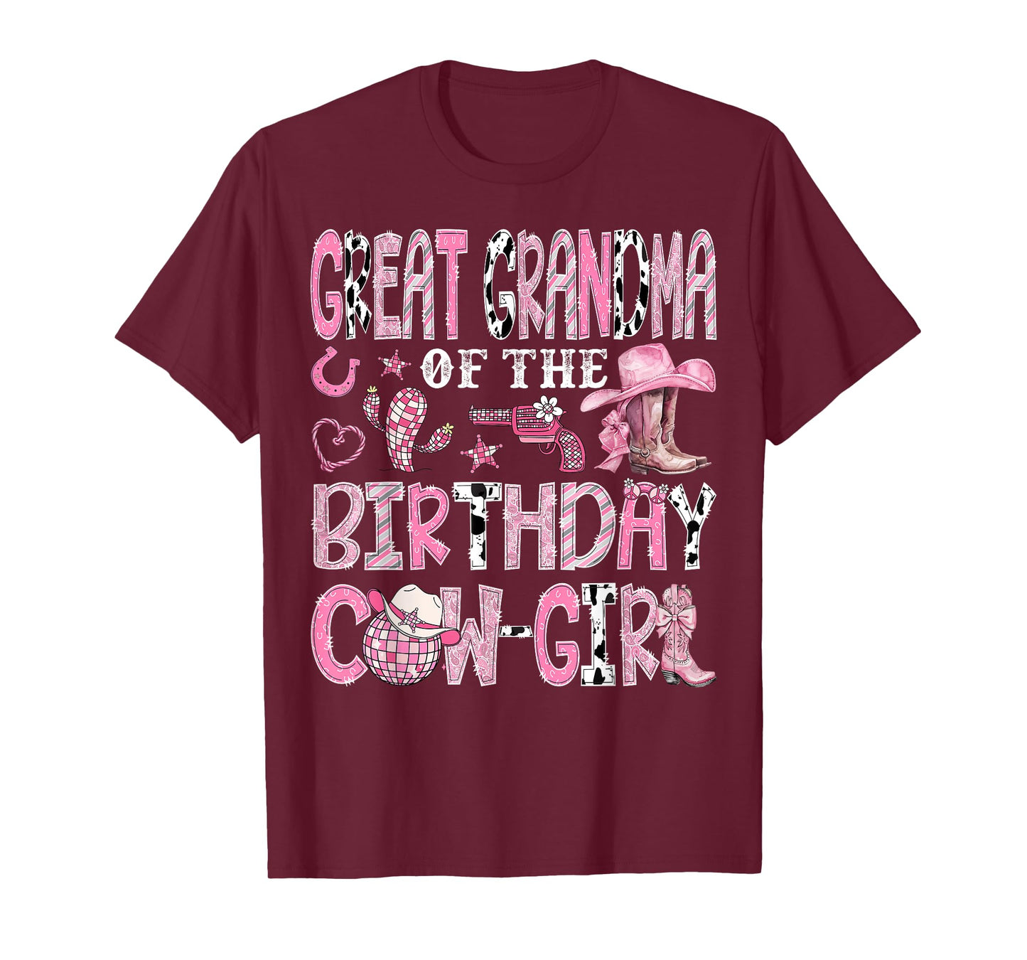 Great Grandma Of The Birthday Cow-Girl Rodeo Western Bday T-Shirt