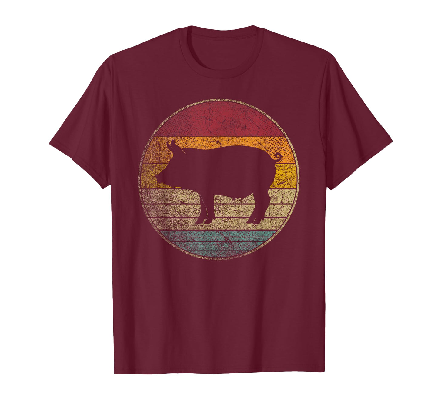 Pig - Vintage Distressed Retro Silhouette 60s 70s 80s 90s T-Shirt
