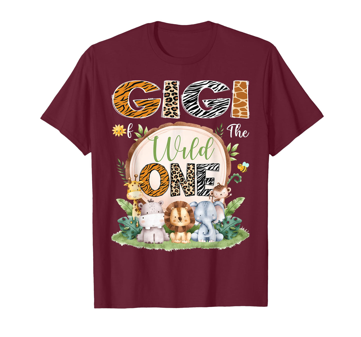 Gigi Of The Wild One 1St Birthday Safari Animals Lover T-Shirt