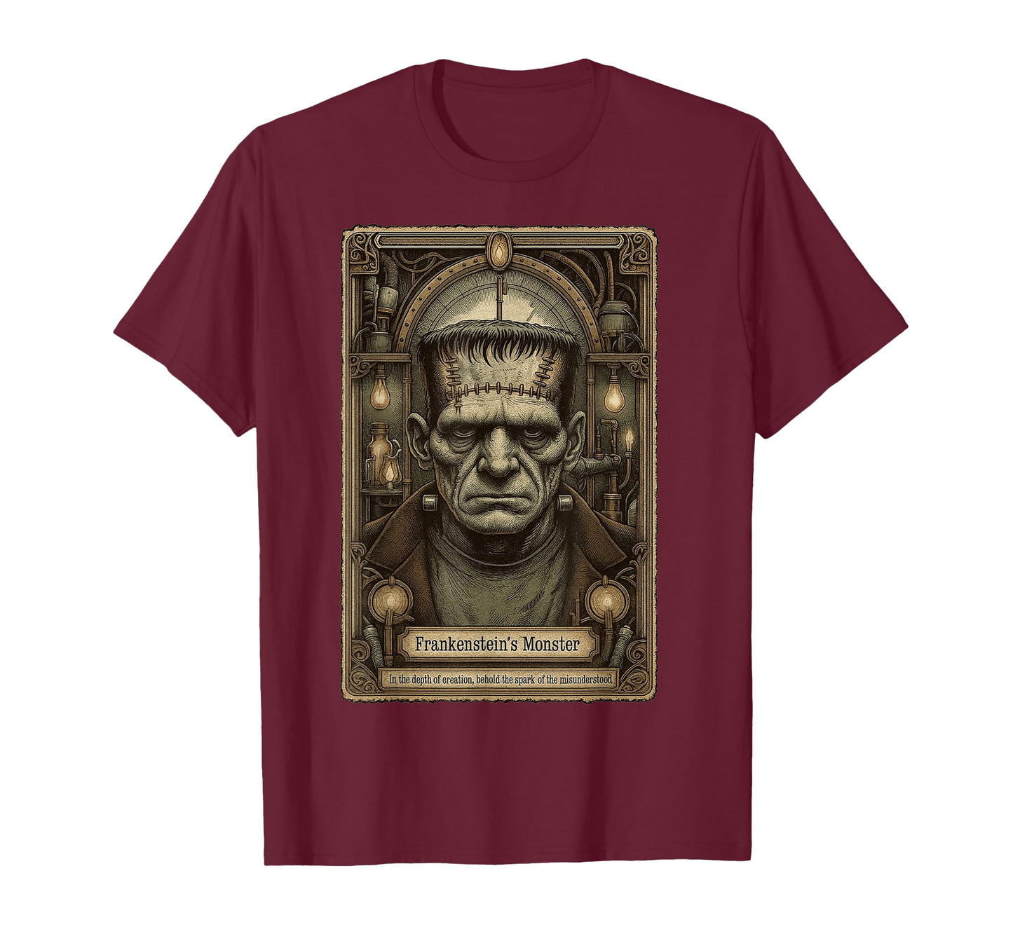 The Monster Frankenstein Vintage Halloween Tarot Card T-Shirt