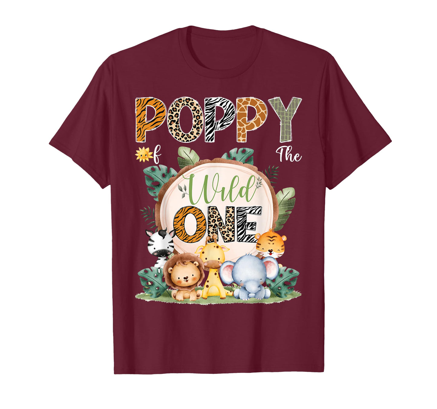 Poppy Of The Wild One First Birthday Safari Woodland T-Shirt