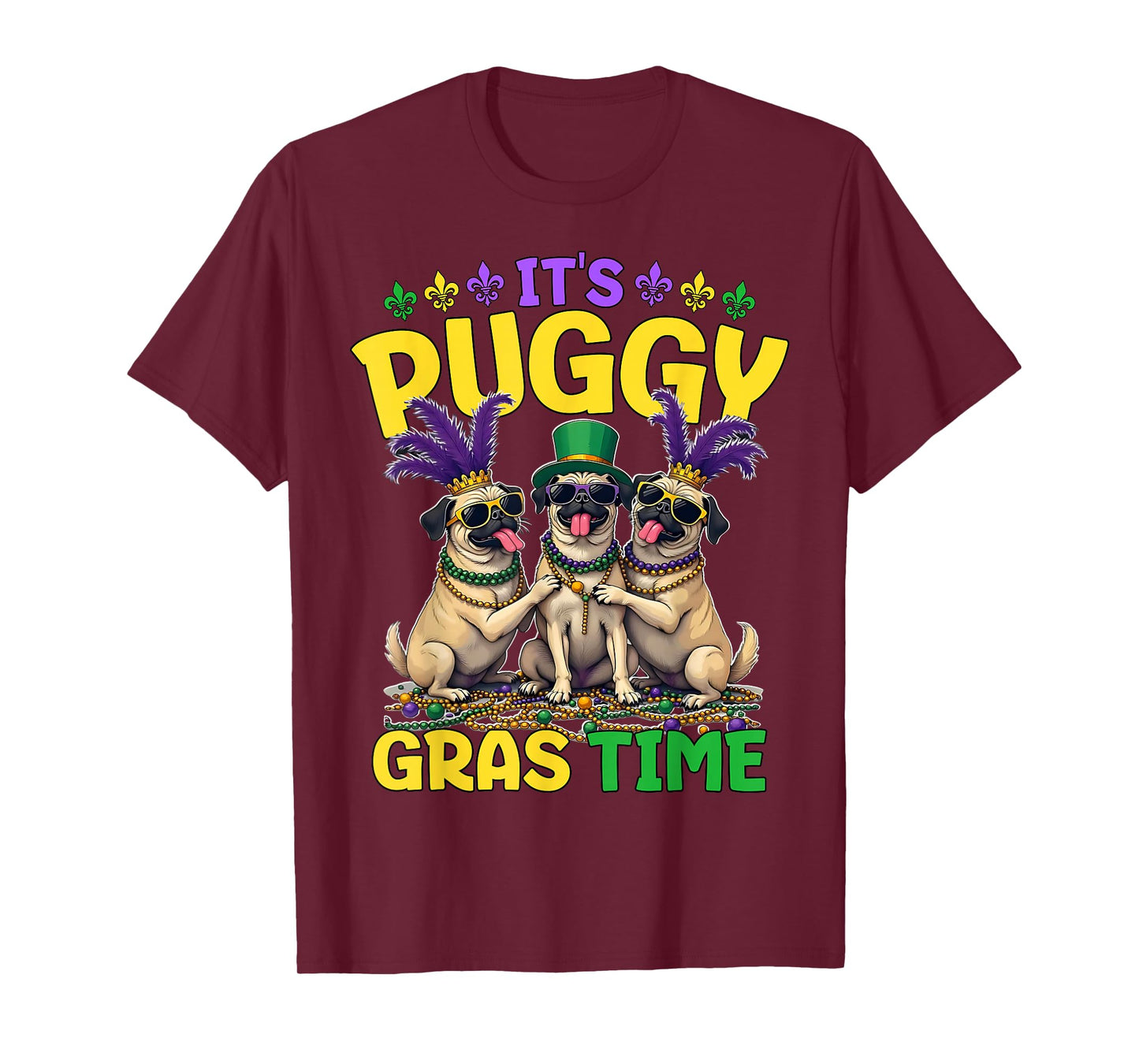 Mardi Gras Pug Time Mardi Gras T-Shirt