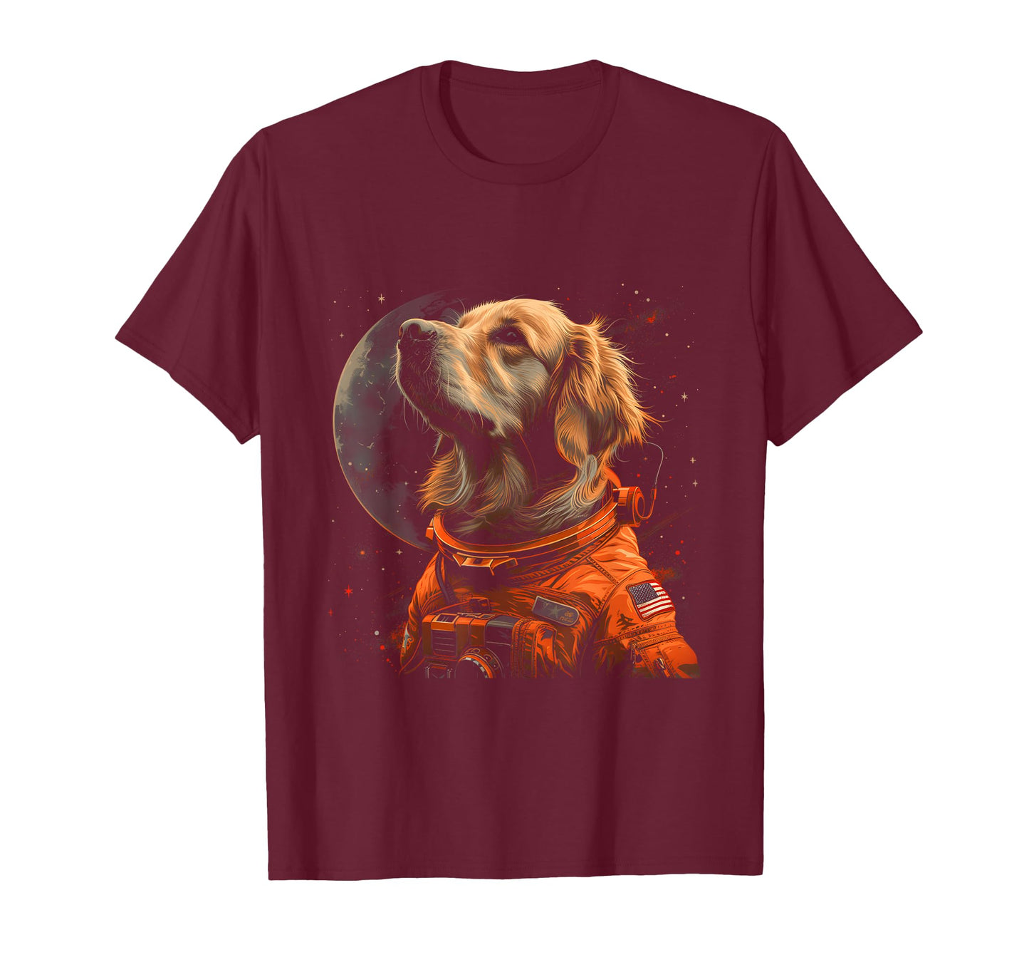Funny Golden Retriever Lovers Dog Astronaut In The Space T-Shirt