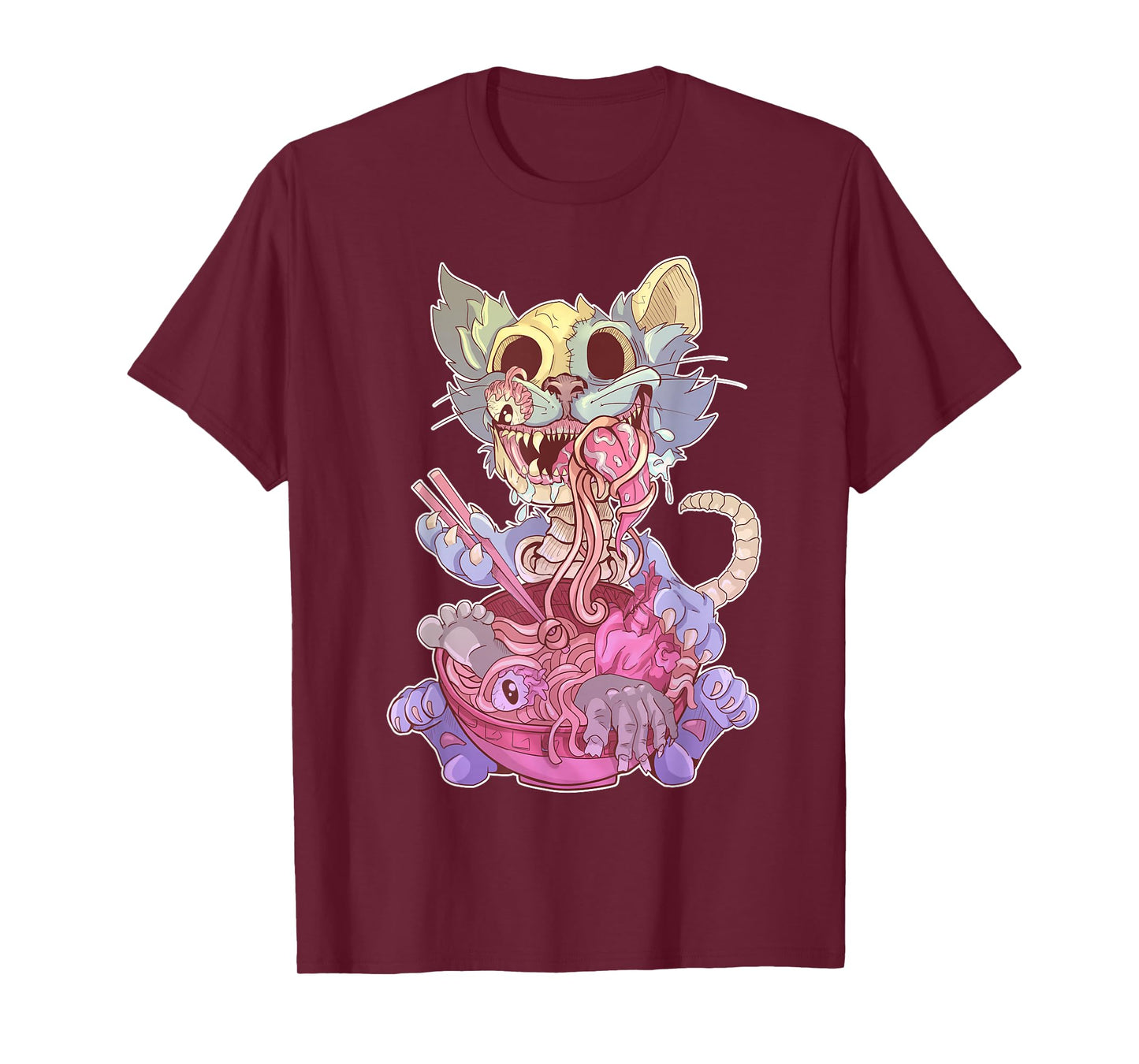 Ramen Shirt Pastel Goth Kawaii Weird Cat Eating Ramen Otaku T-Shirt