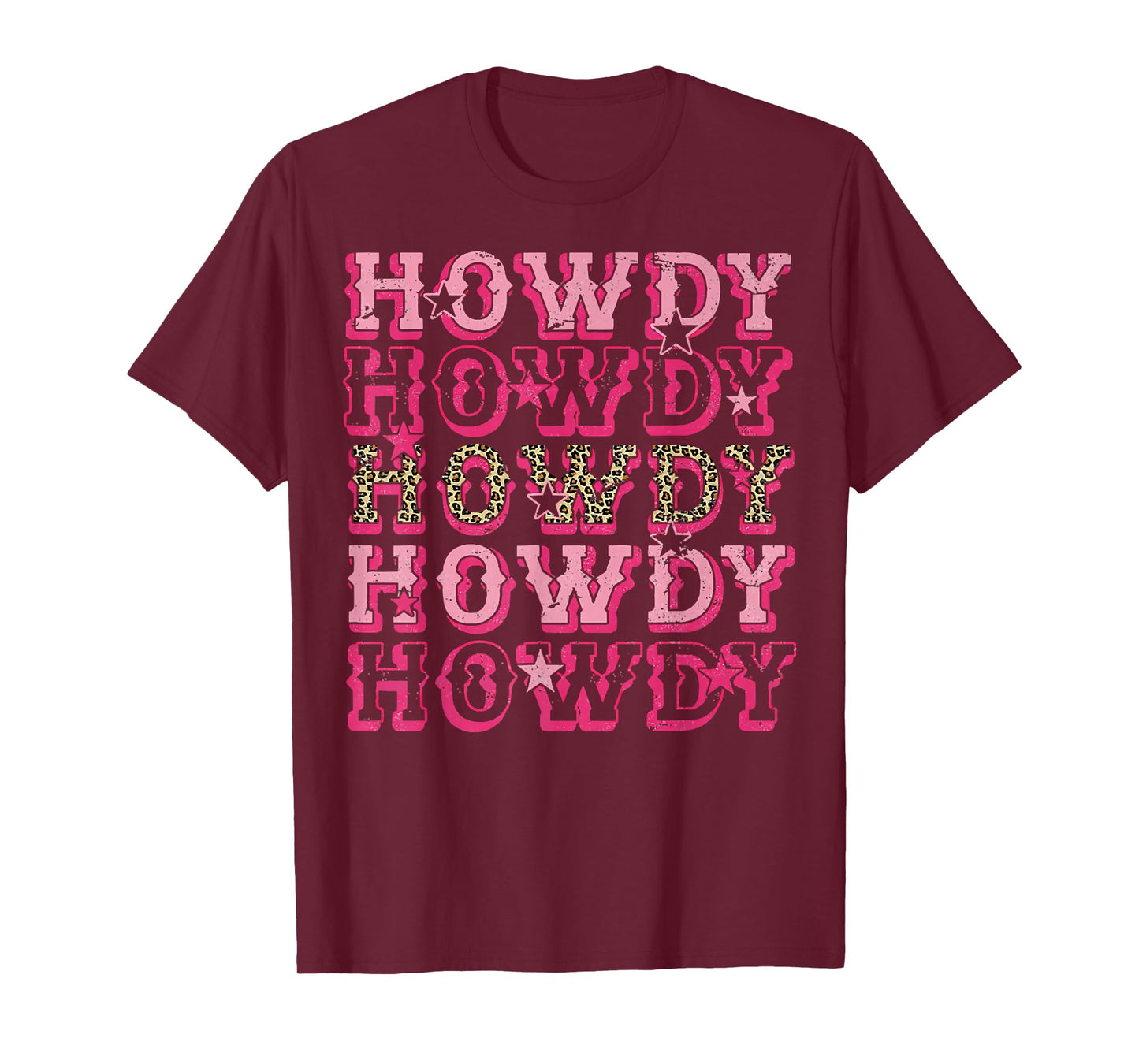 Howdy Pink Leopard Western Cowgirl T-Shirt