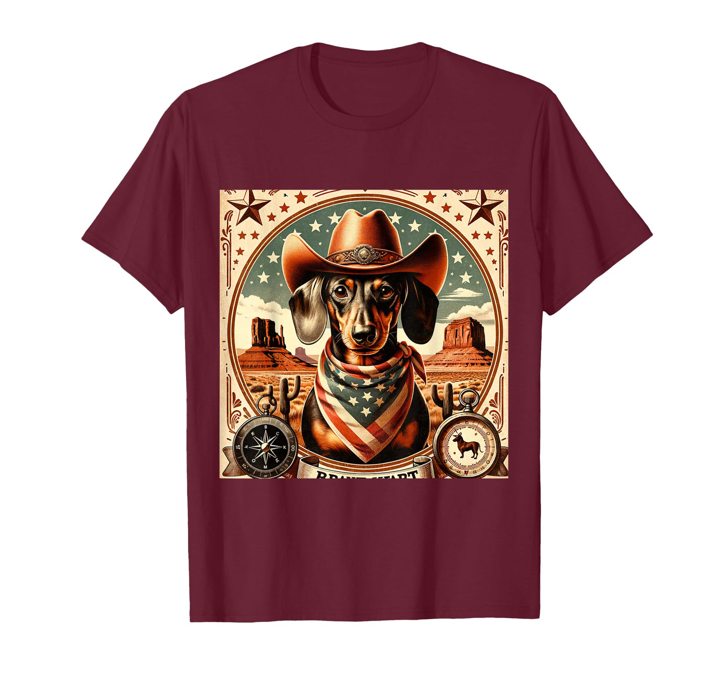 Funny Sheriff Dog Shirt Dachshund Dog Mom Dad Wild West Tee T-Shirt for Men Women Kids