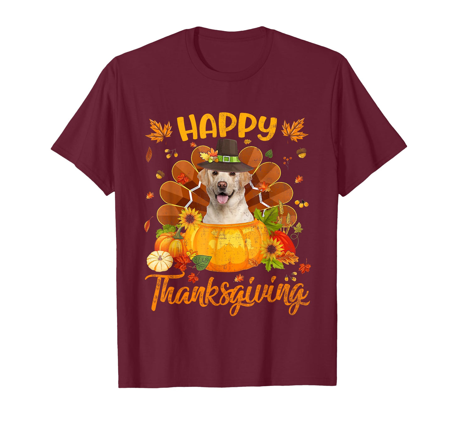 Happy Thanksgiving Labrador Dog Turkey Pumpkin T-Shirt